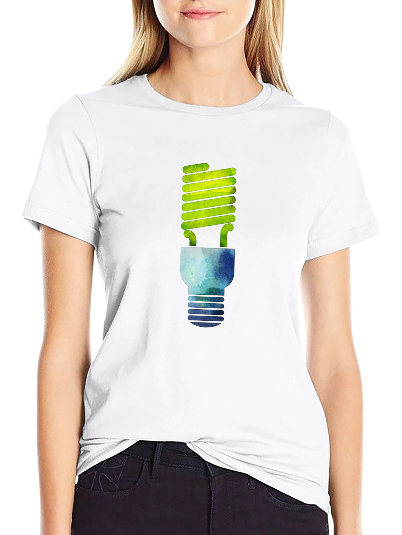 Eco-Friendly Bulb Graphic T-Shirt