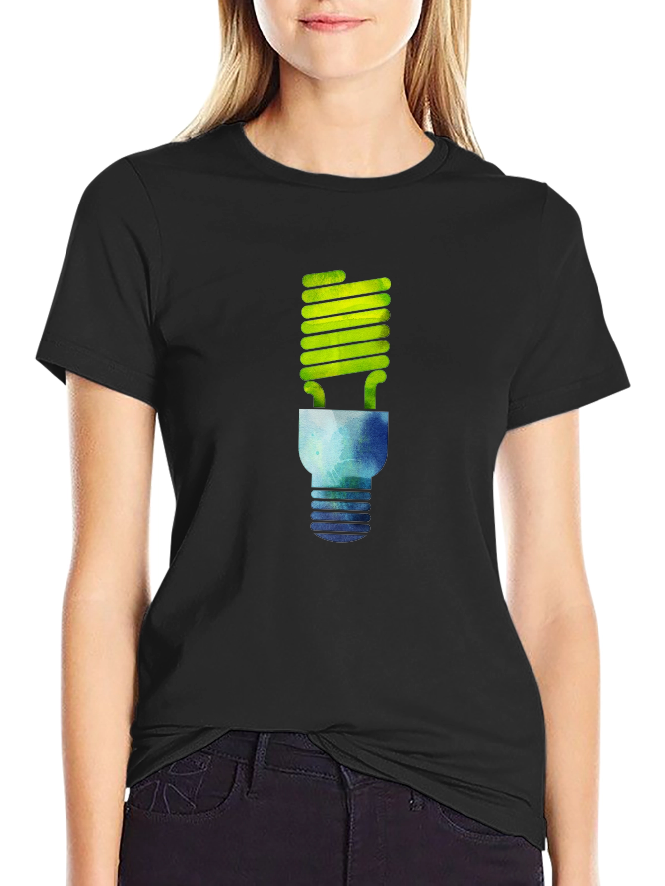 Eco-Friendly Bulb Graphic T-Shirt