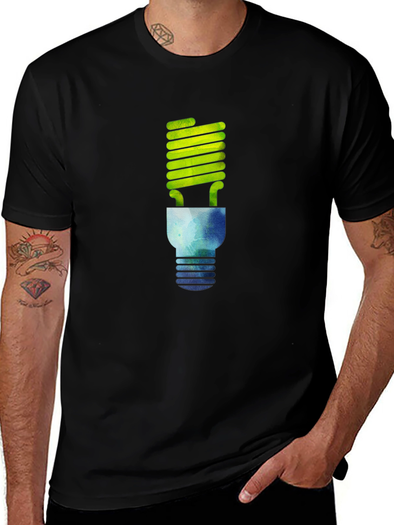 Eco-Friendly Bulb Graphic T-Shirt