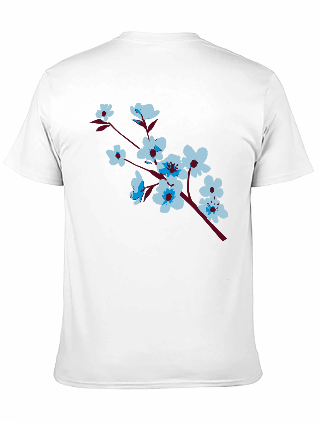 Floral Branch Print Black T-Shirt