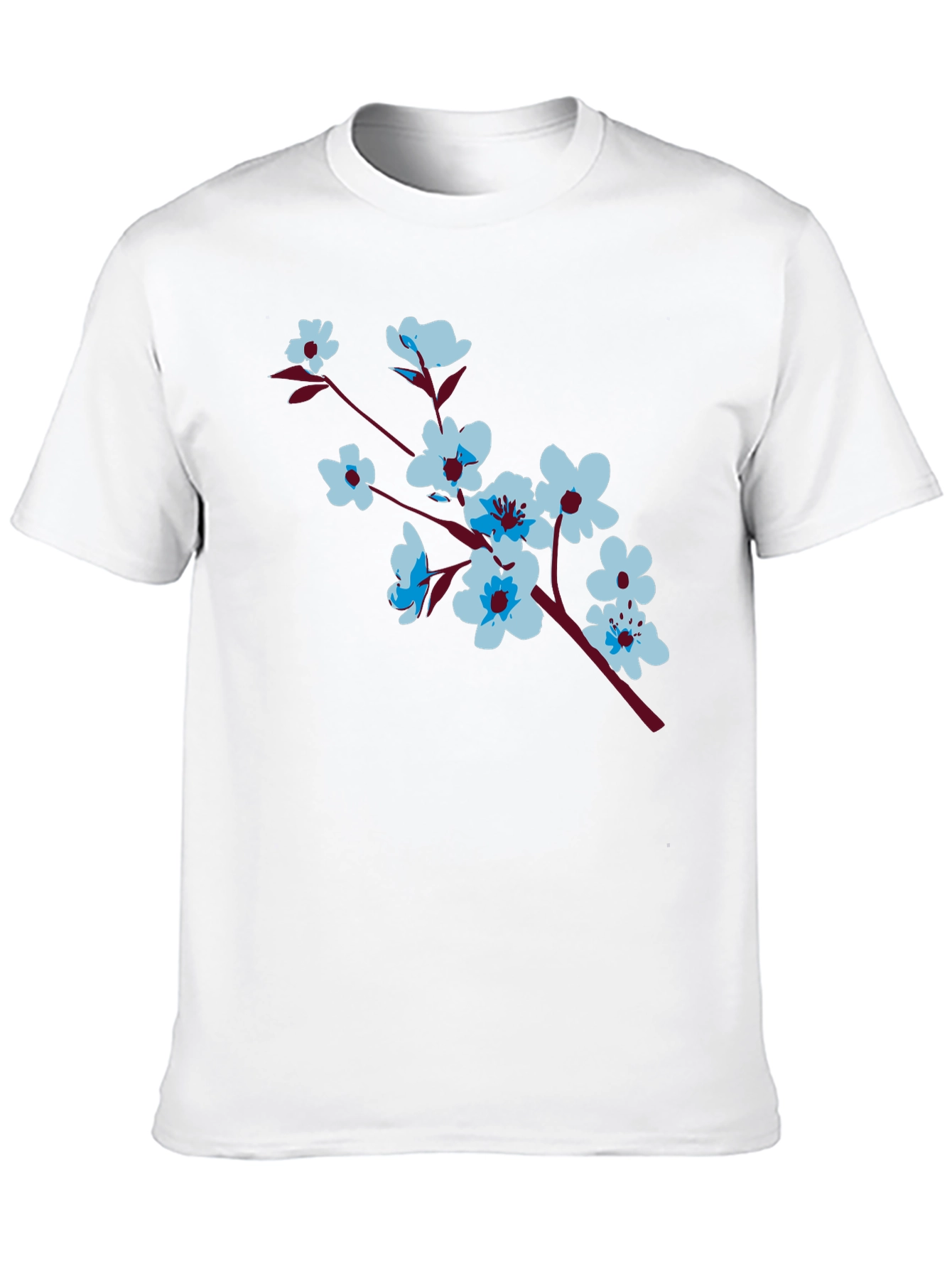 Floral Branch Print Black T-Shirt