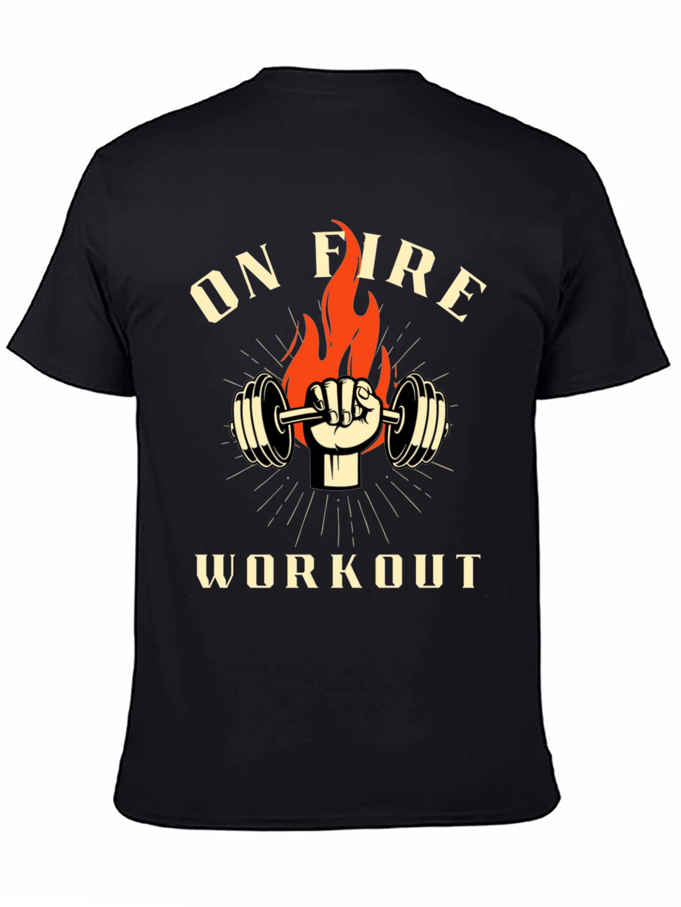 On Fire Workout Black T-Shirt