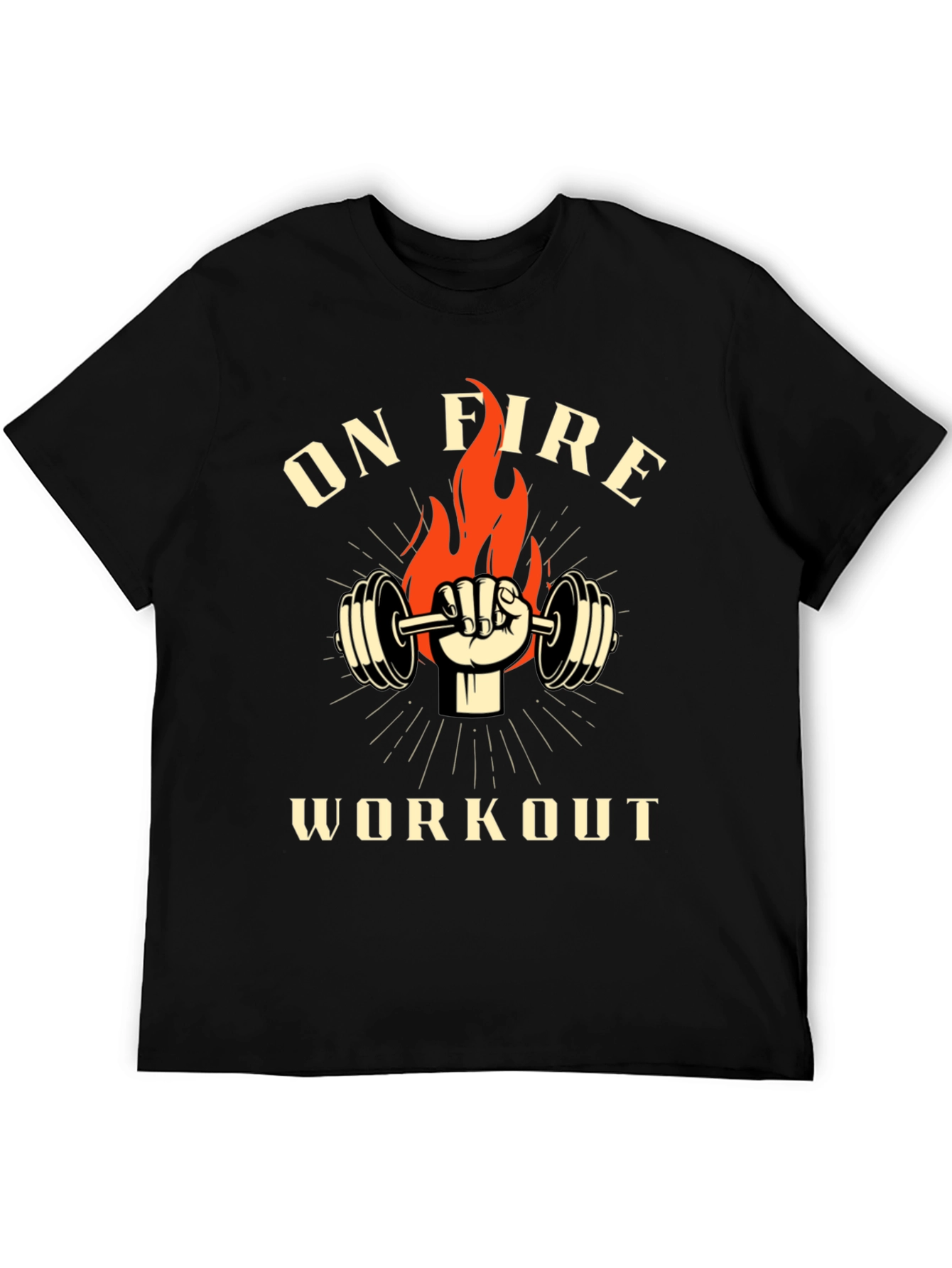 On Fire Workout Black T-Shirt
