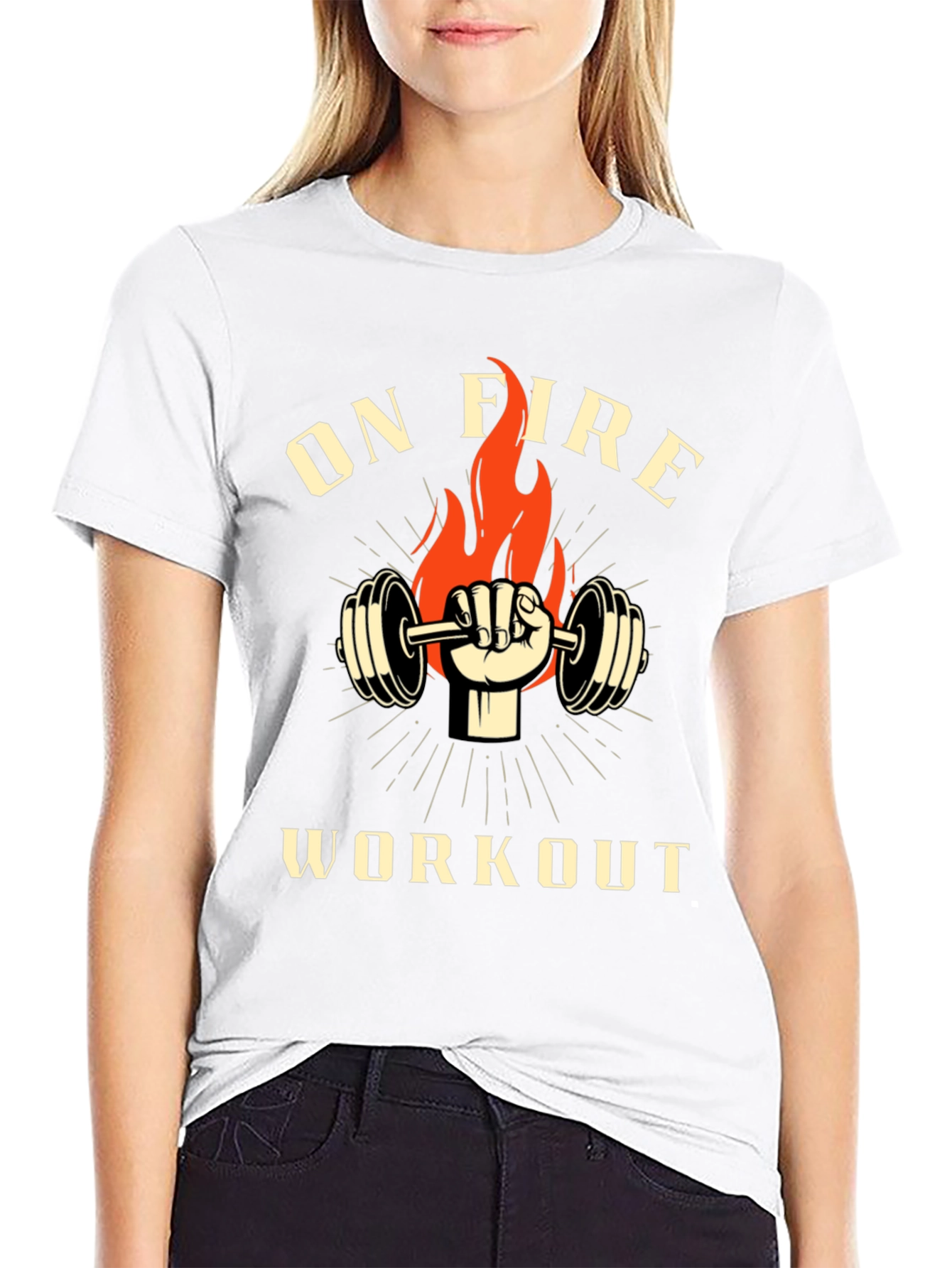 On Fire Workout Black T-Shirt