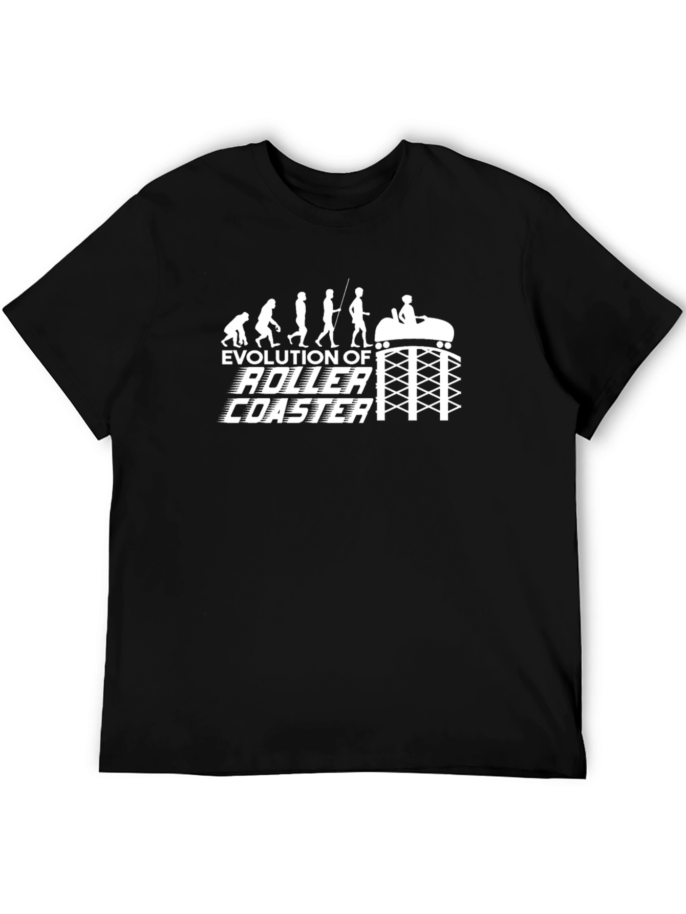 Evolution of Roller Coaster Graphic Tee - Black T-Shirt