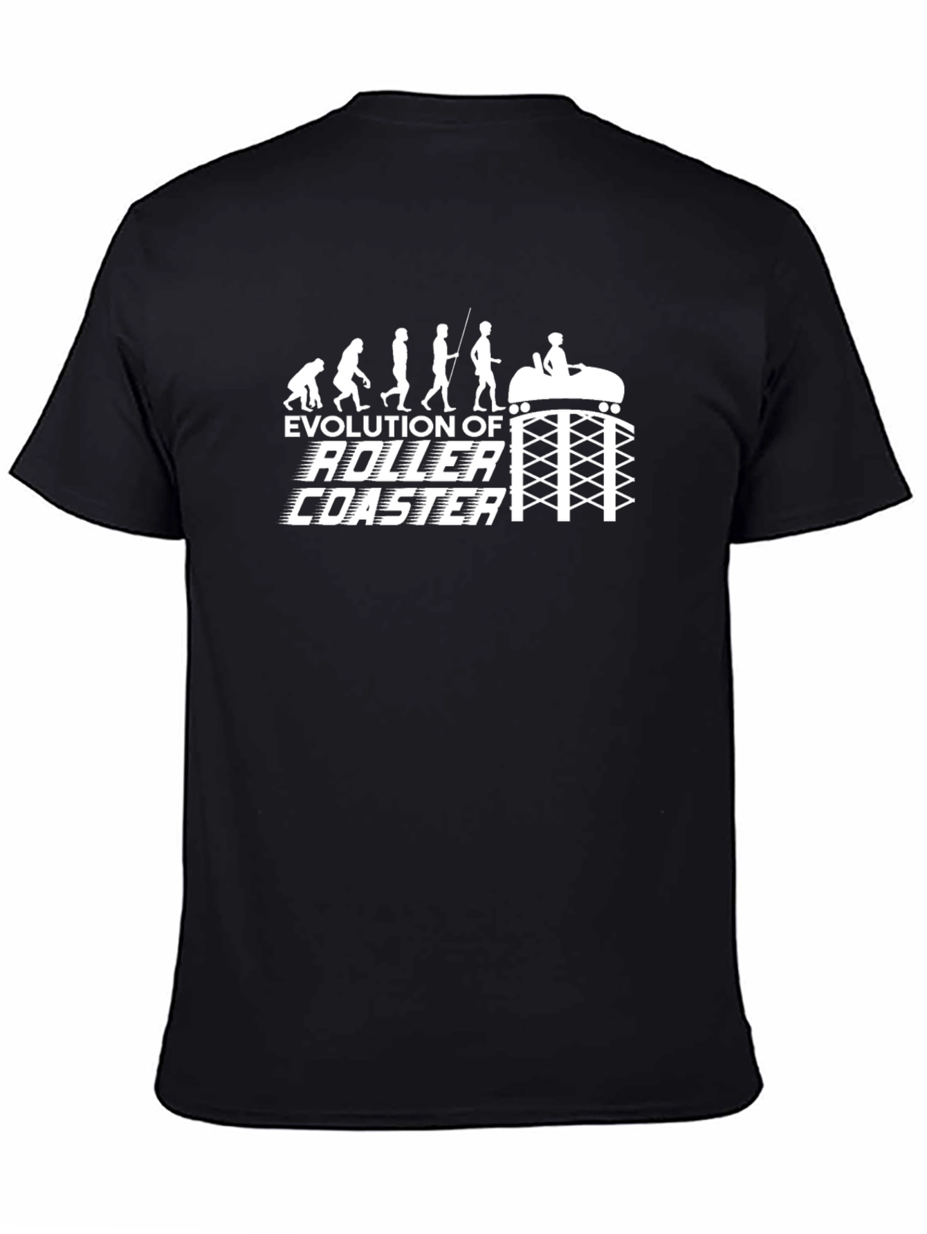 Evolution of Roller Coaster Graphic Tee - Black T-Shirt