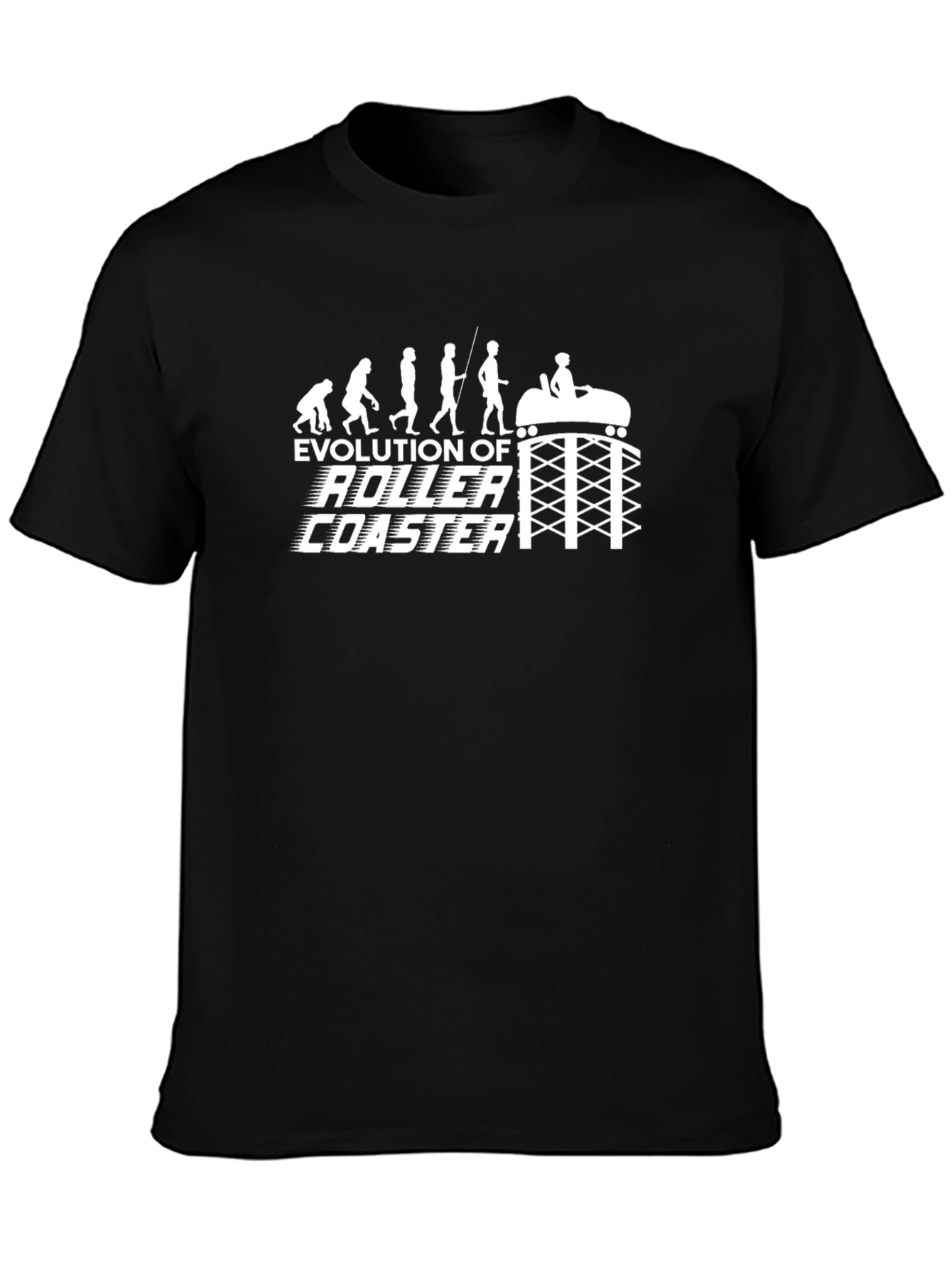 Evolution of Roller Coaster Graphic Tee - Black T-Shirt