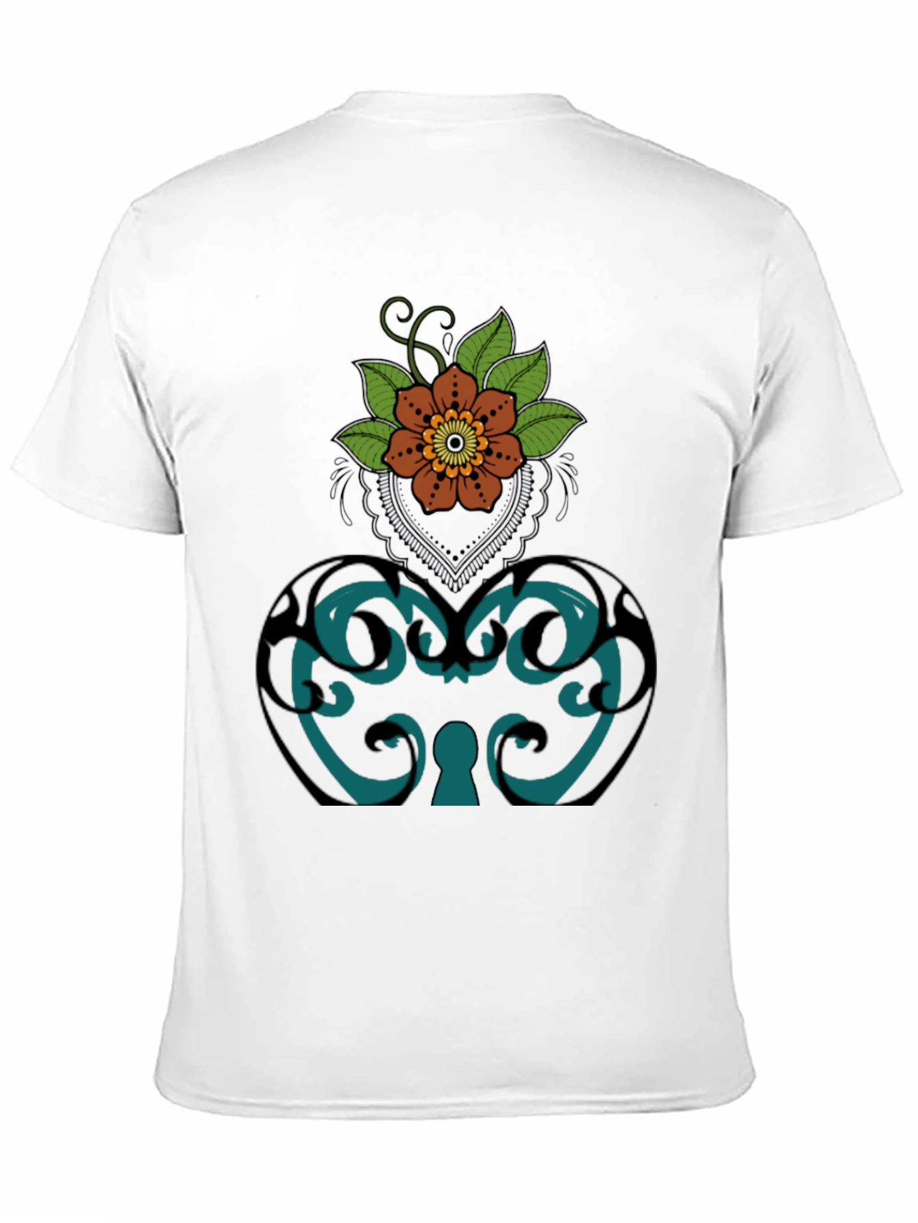 Floral Ornamental Lock T-Shirt