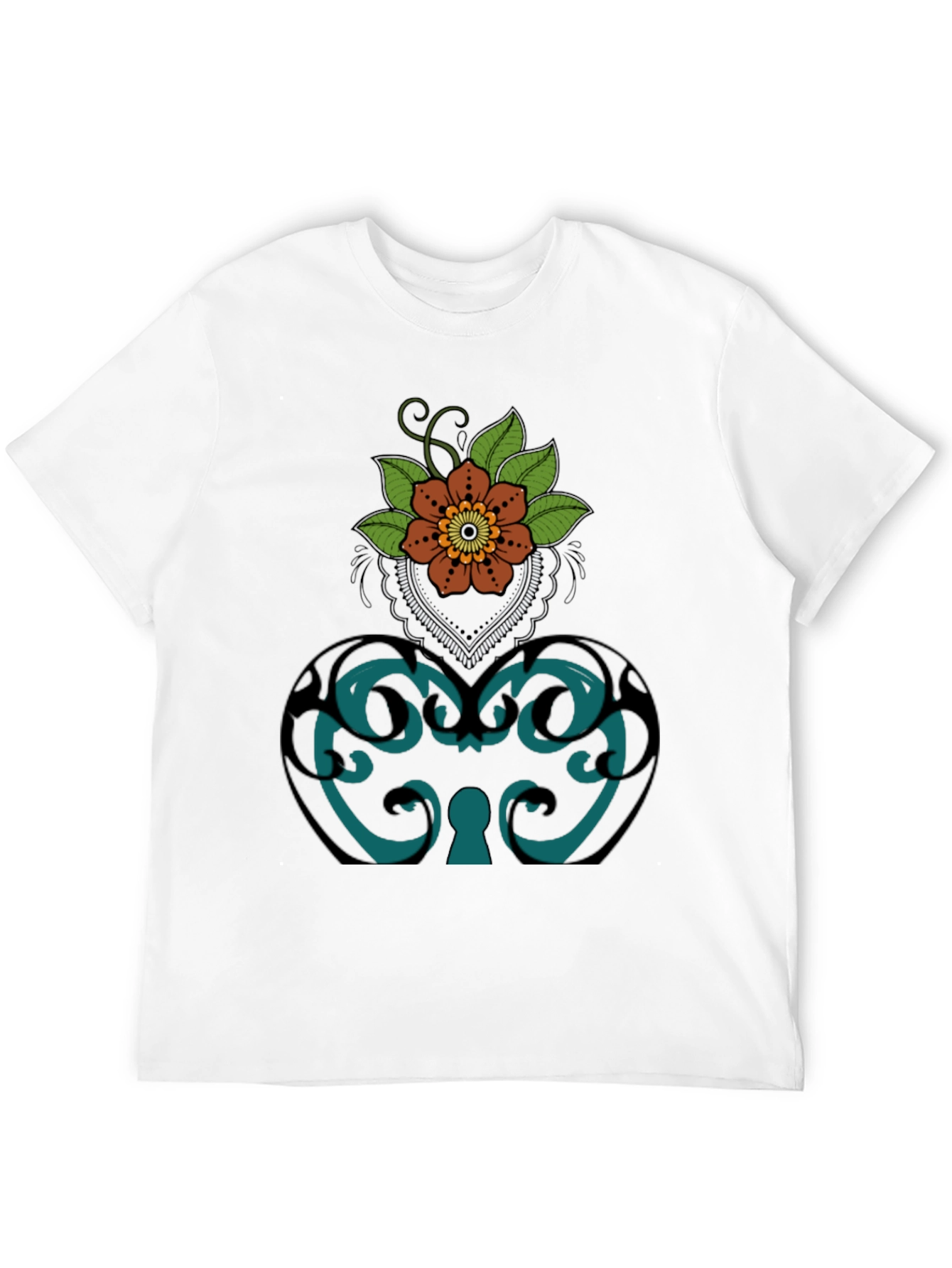 Floral Ornamental Lock T-Shirt