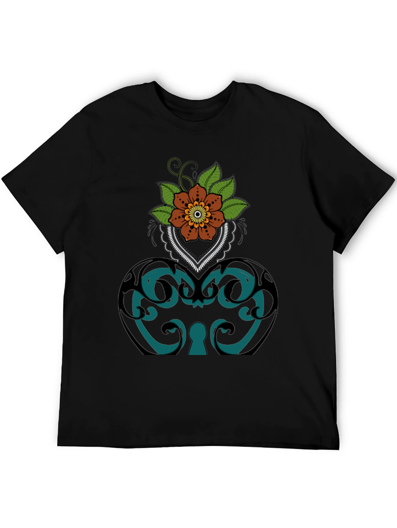 Floral Ornamental Lock T-Shirt