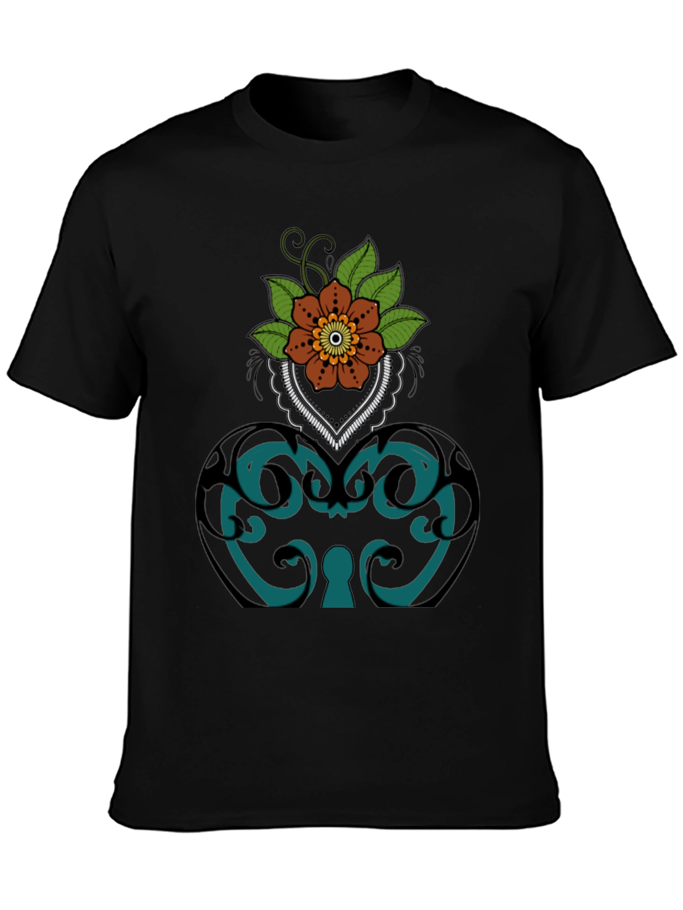 Floral Ornamental Lock T-Shirt