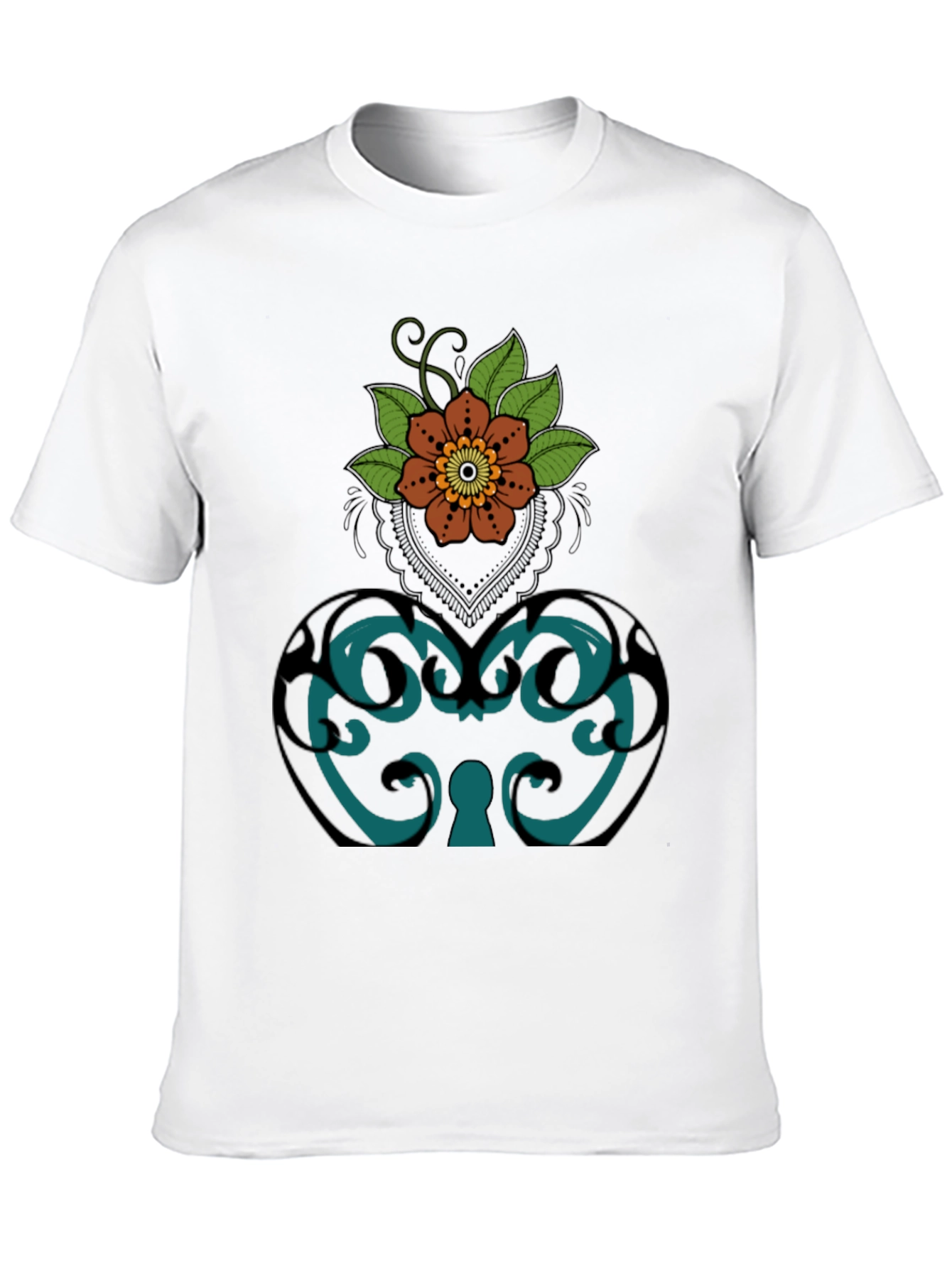 Floral Ornamental Lock T-Shirt
