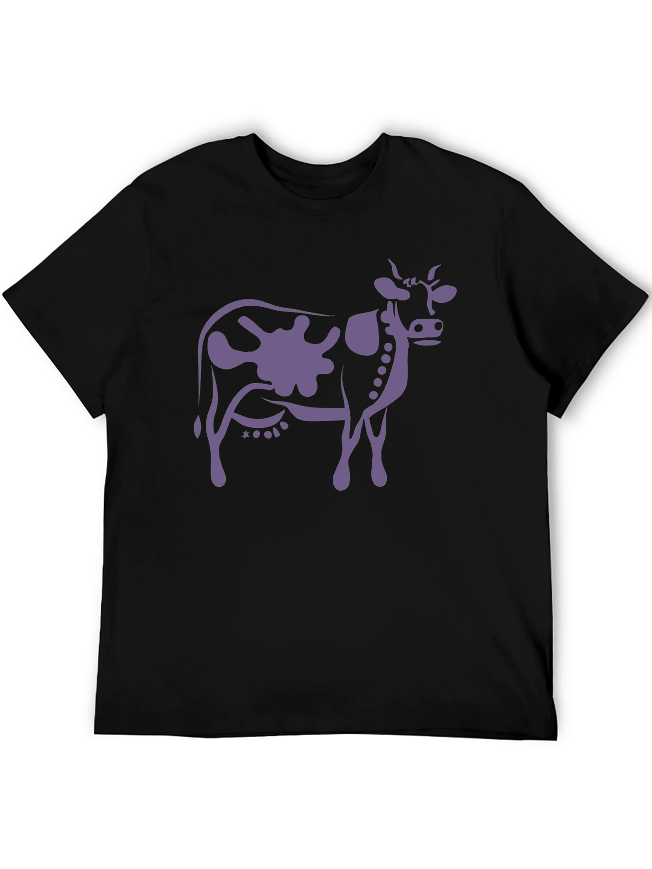 Cow Print T-Shirt - Black
