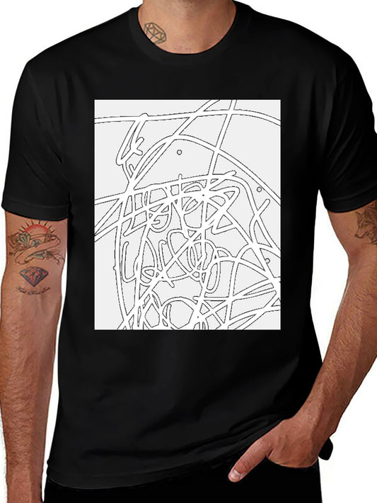 Abstract Line Art Graphic Tee - Modern Style