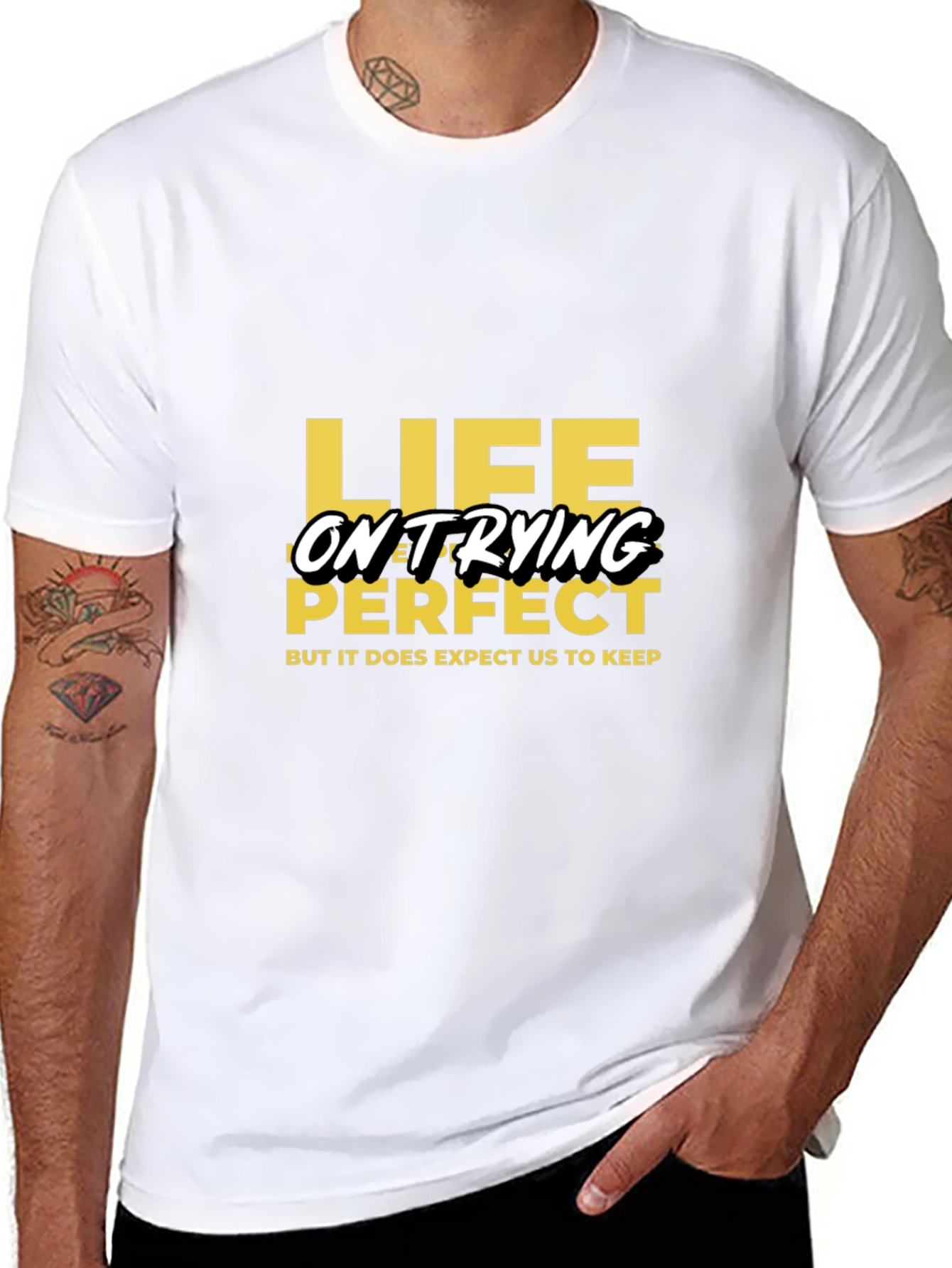 Life on Trying - Black Graphic Tee