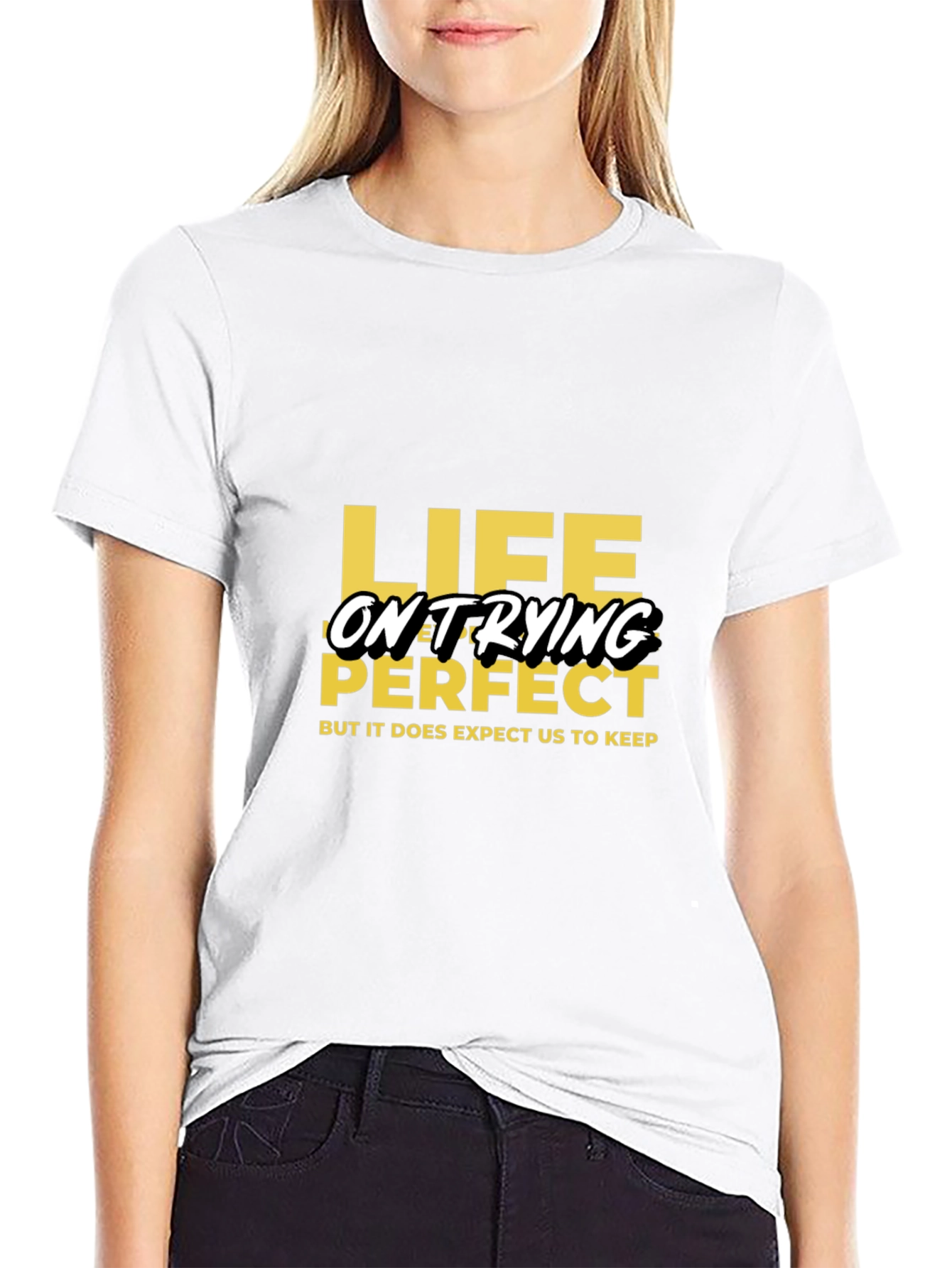 Life on Trying - Black Graphic Tee