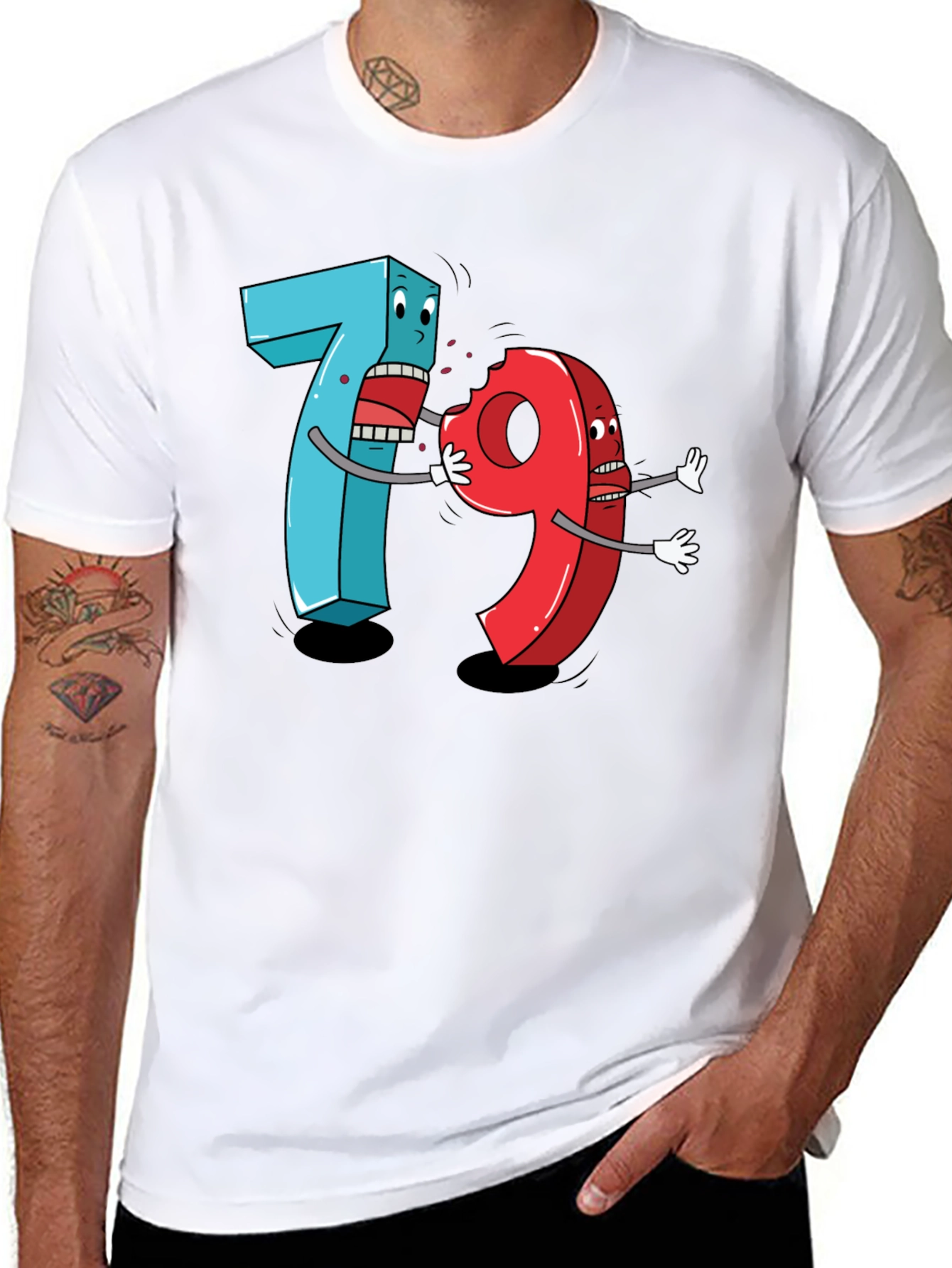 Funny 7 Ate 9 Cartoon Graphic Tee