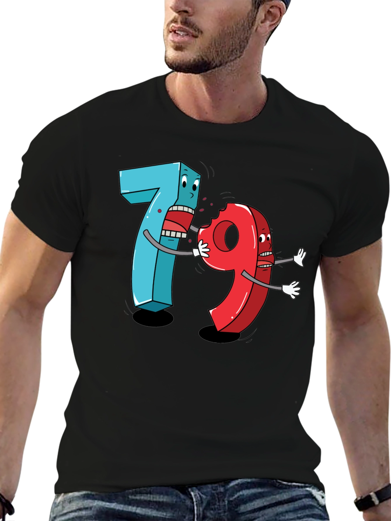 Funny 7 Ate 9 Cartoon Graphic Tee