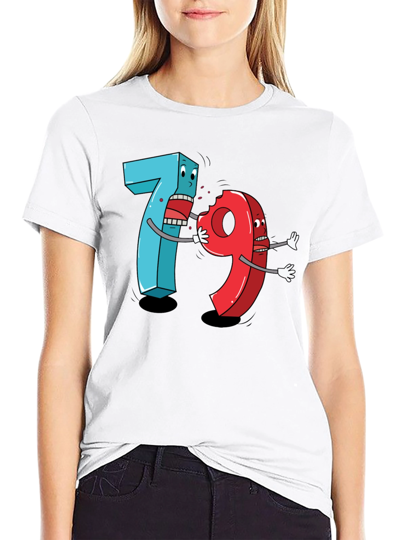 Funny 7 Ate 9 Cartoon Graphic Tee