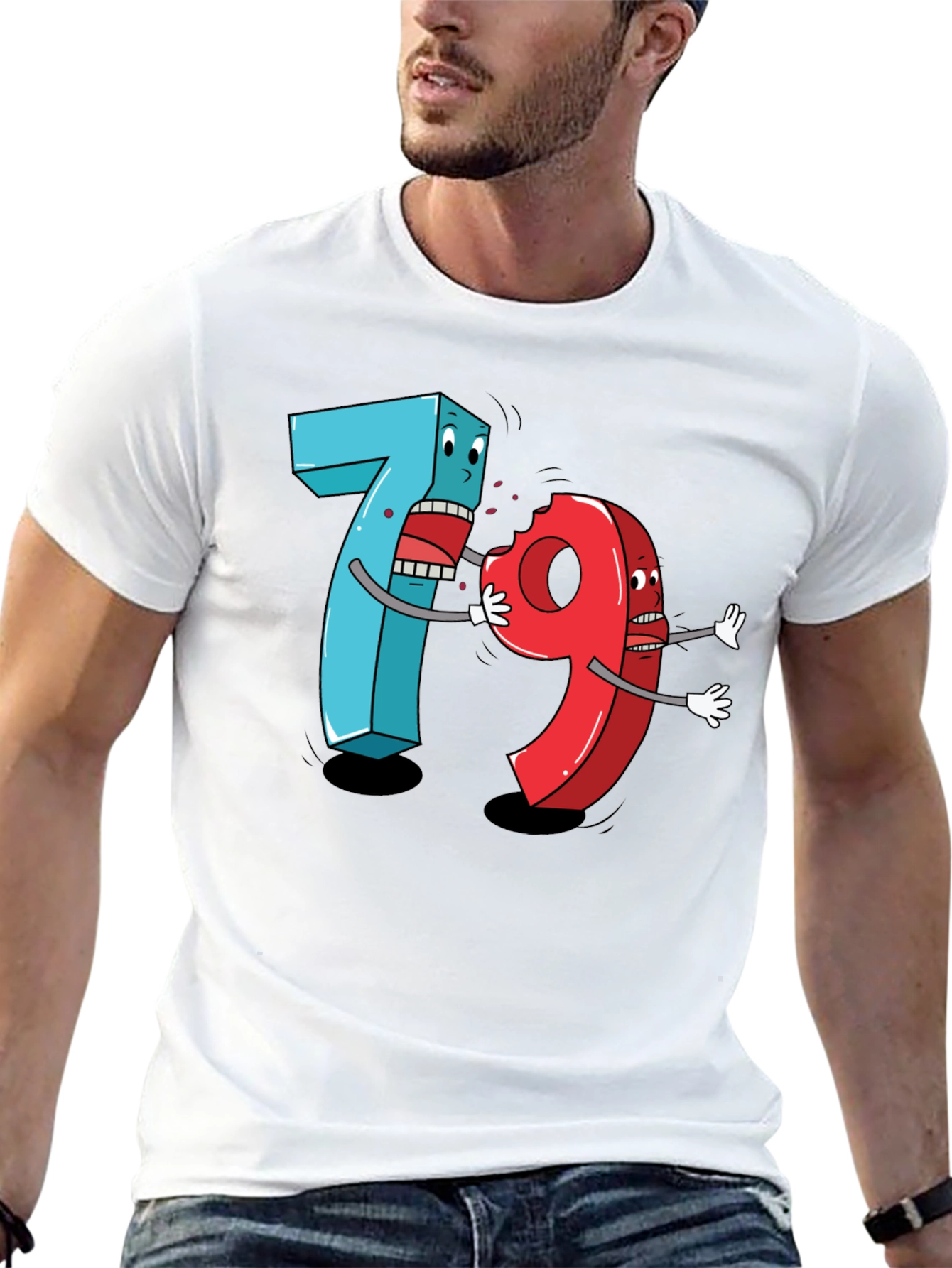 Funny 7 Ate 9 Cartoon Graphic Tee