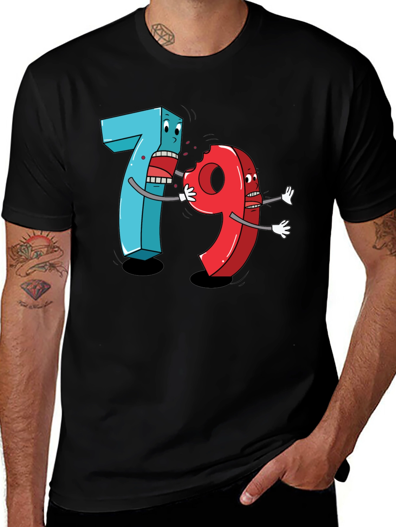 Funny 7 Ate 9 Cartoon Graphic Tee