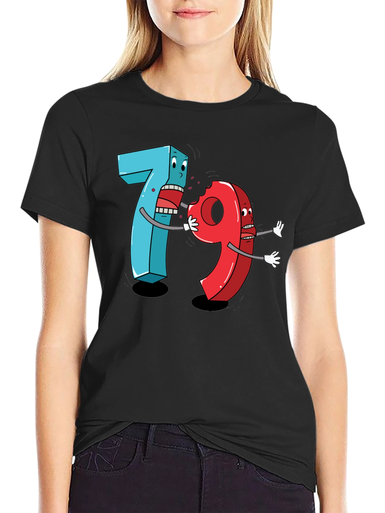 Funny 7 Ate 9 Cartoon Graphic Tee