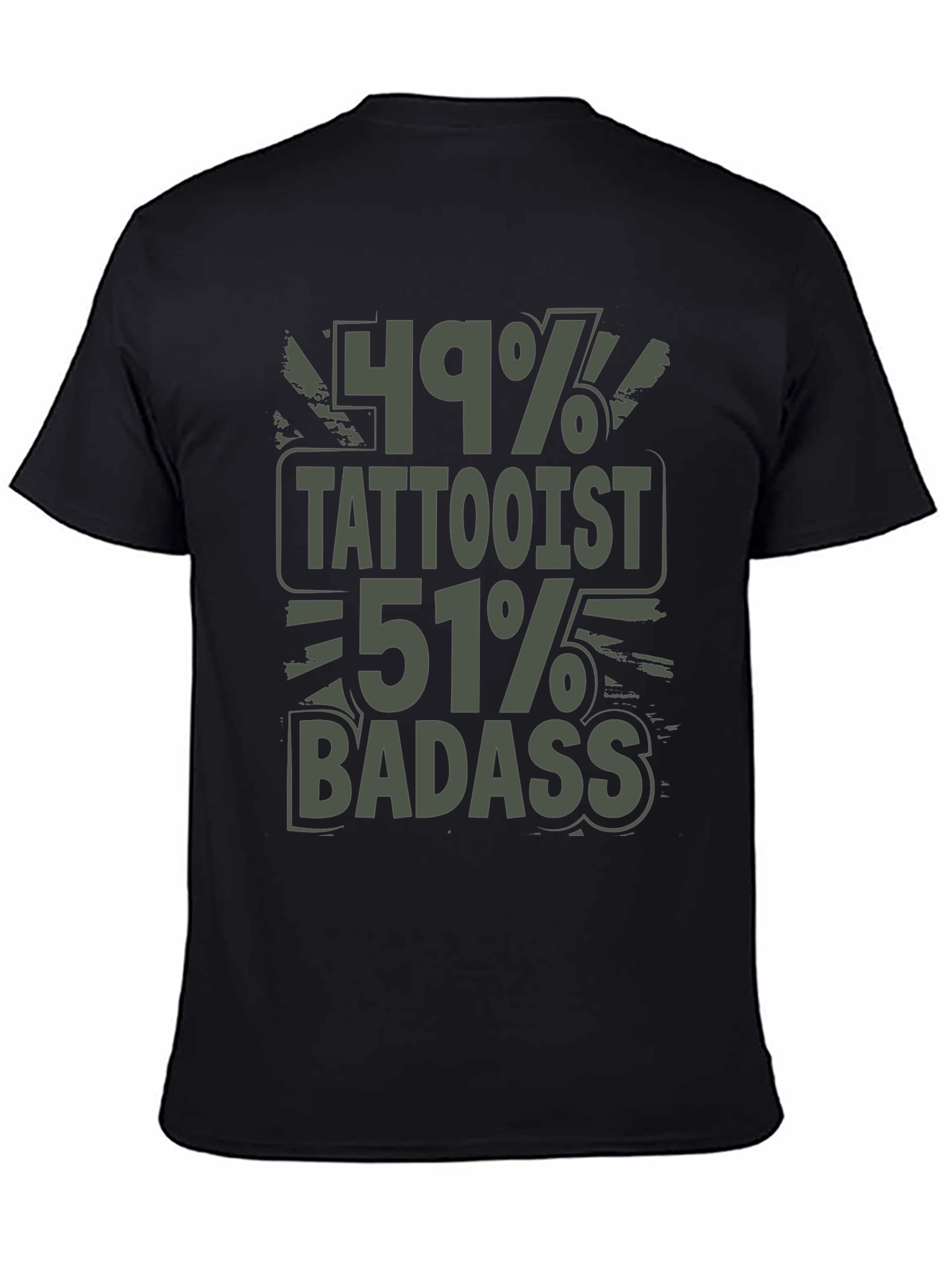 Tattooist Badass Graphic Print Crew Neck T-Shirt