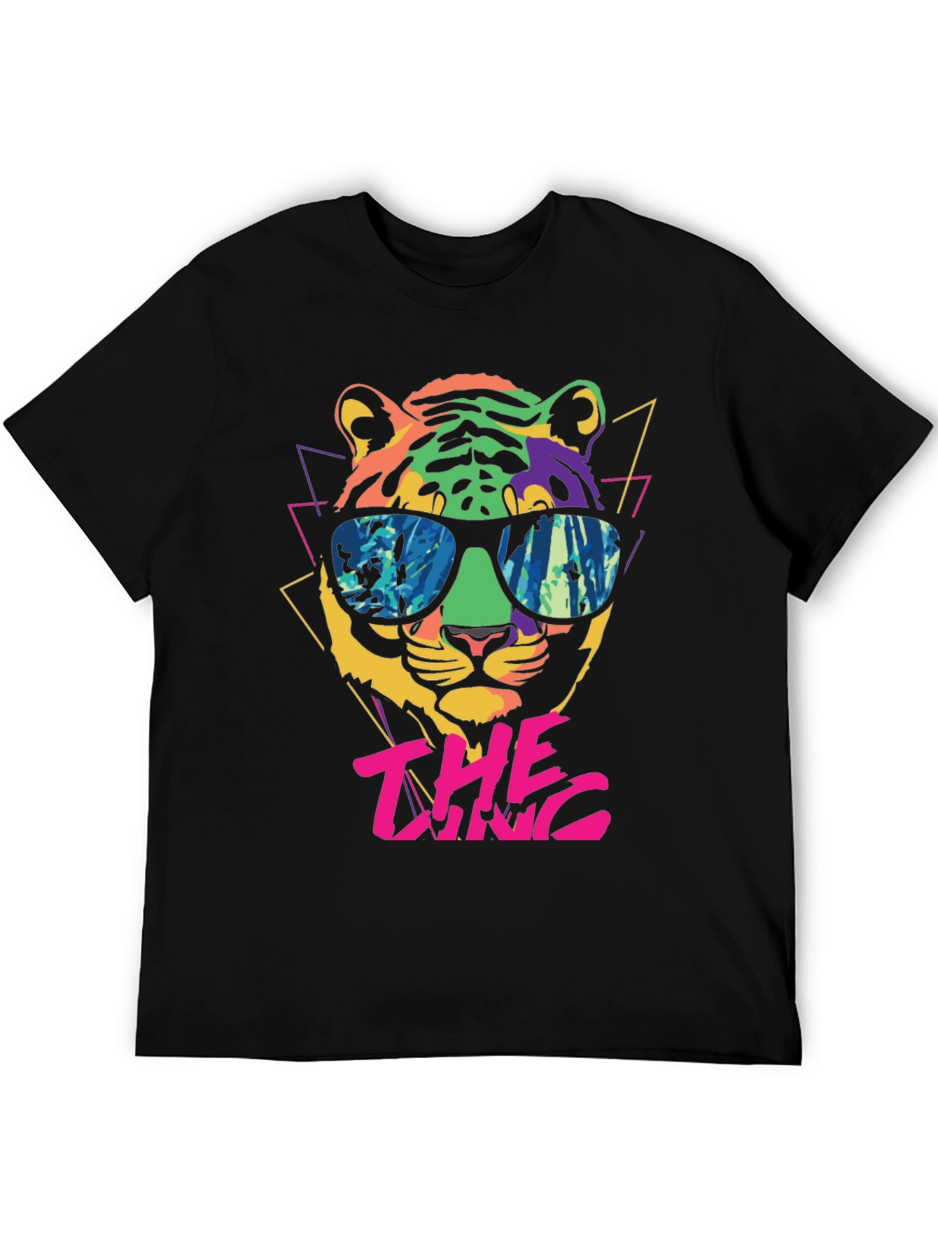Cool Cat Graphic Tee - Retro Tiger Design