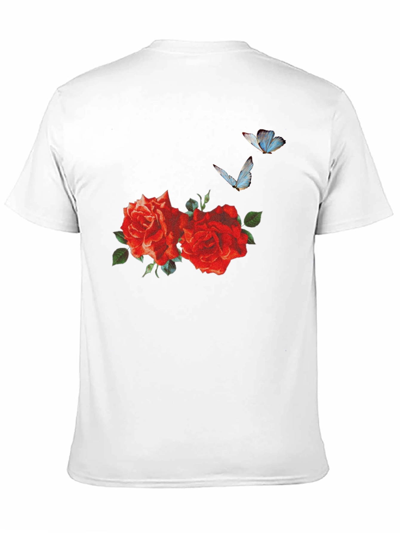 Roses & Butterflies Graphic Tee - Stylish Mens T-Shirt