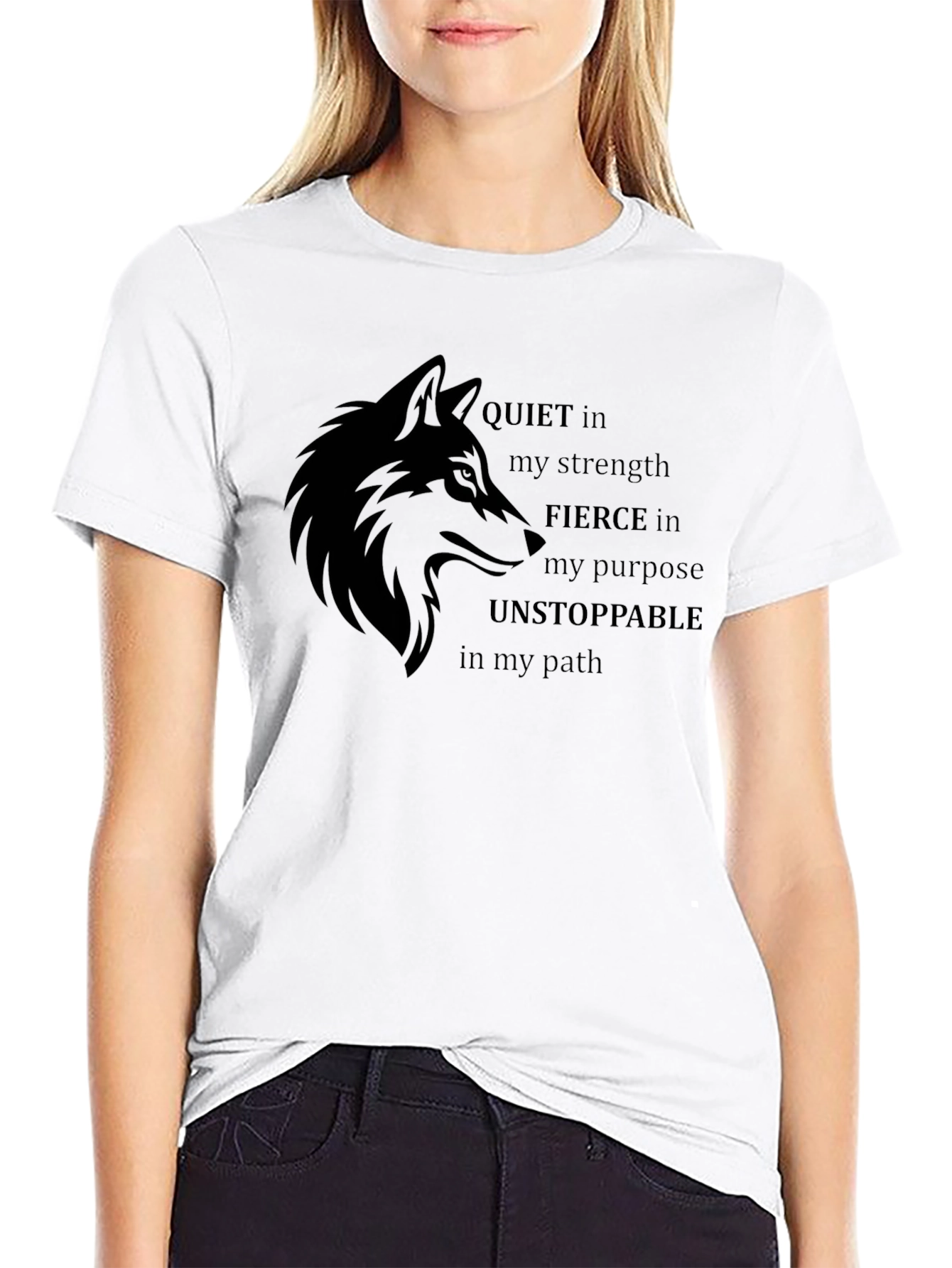 Wolf Graphic T-Shirt - Quiet Strength Fierce Purpose