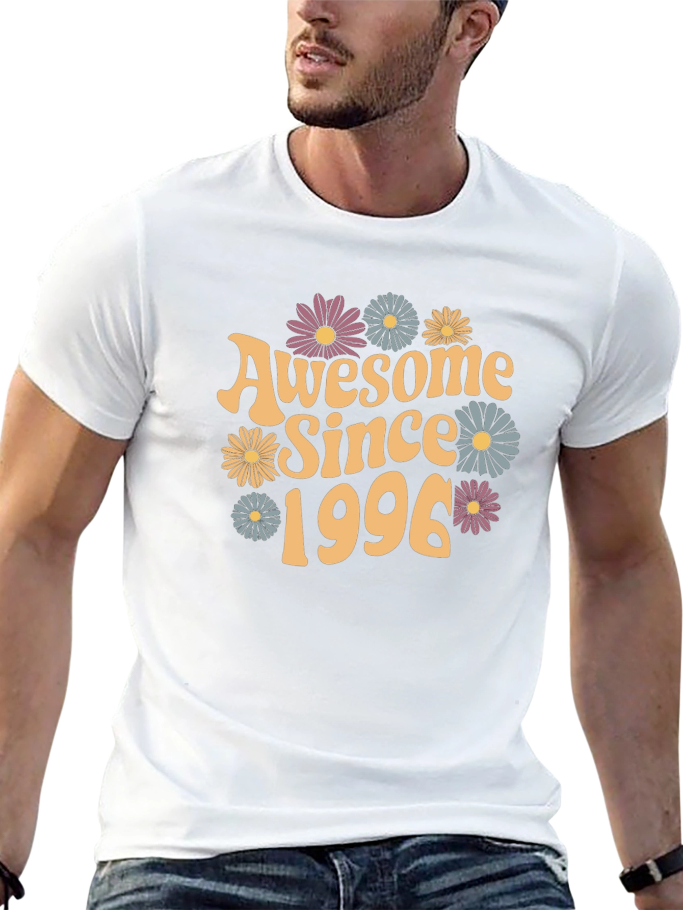 Awesome Since 1996 Floral Black T-Shirt