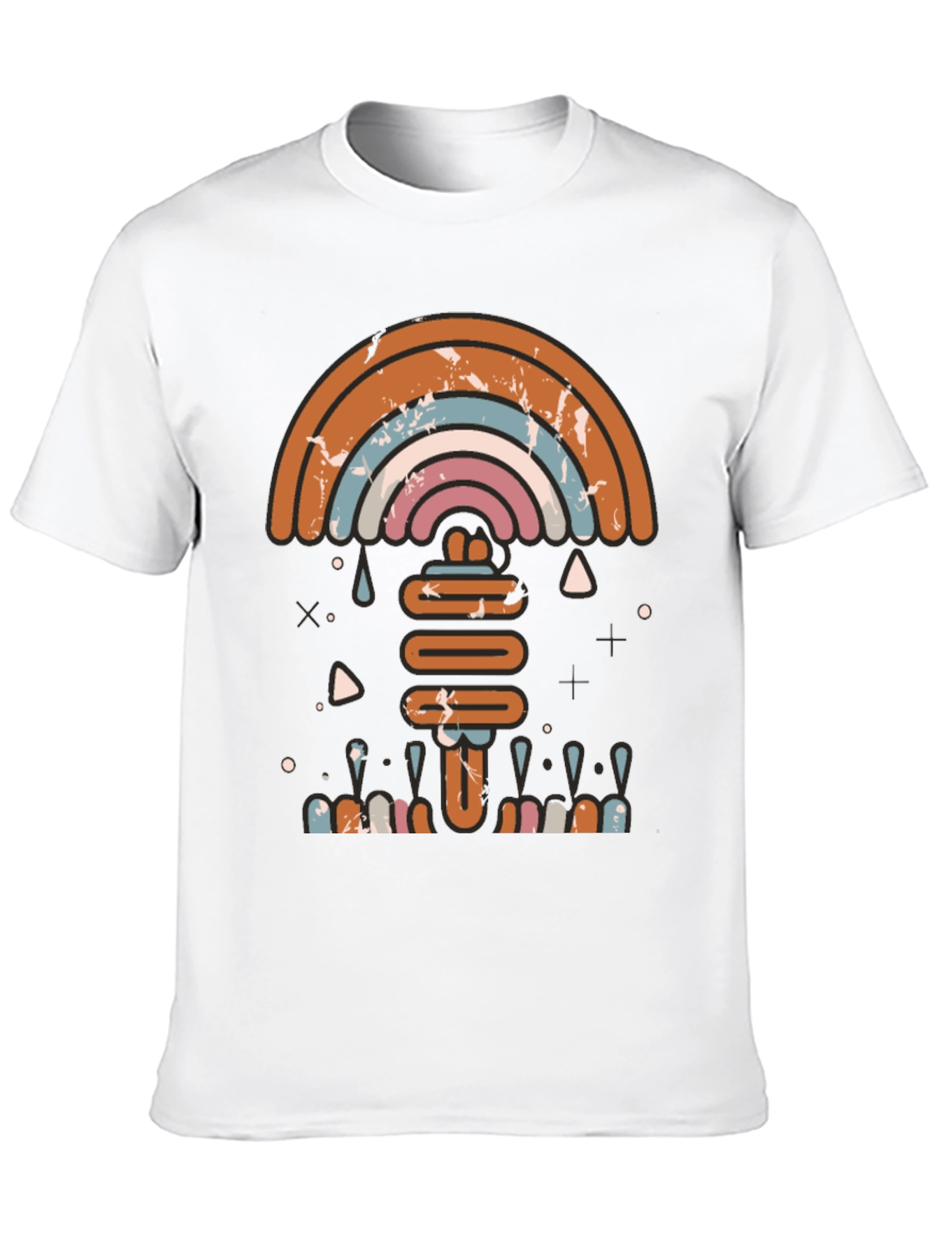 Retro Rainbow Graphic Tee - Stylish Comfort