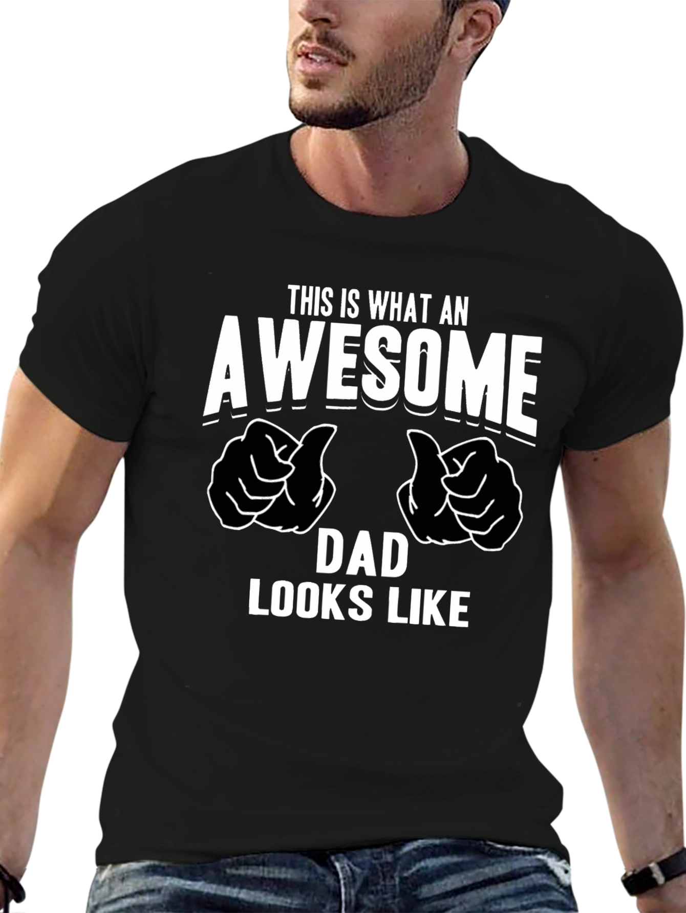 Awesome Dad Graphic T-Shirt - Black