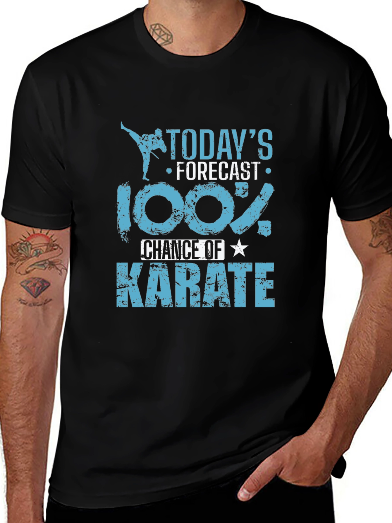 Karate Forecast Black Graphic T-Shirt