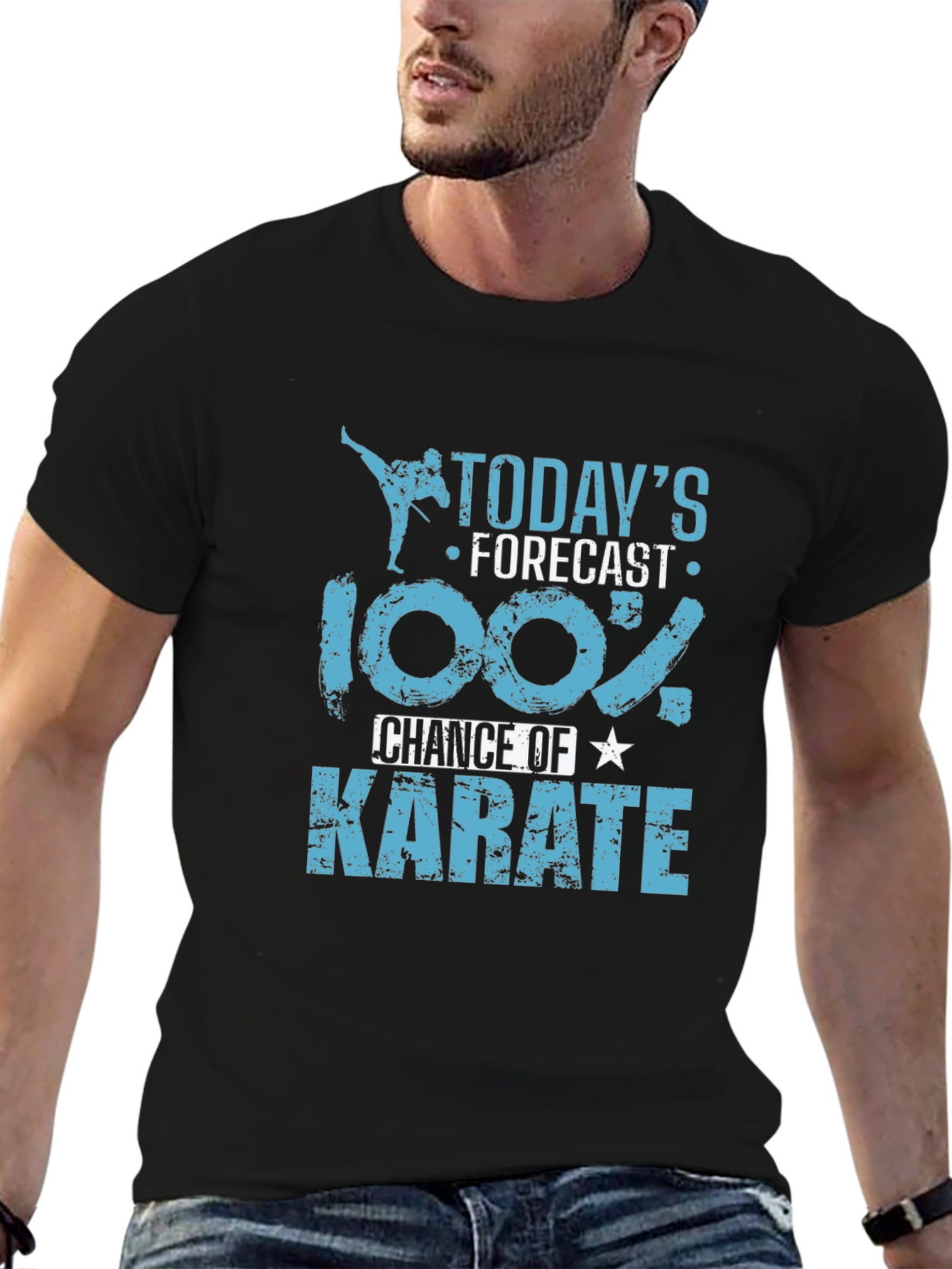 Karate Forecast Black Graphic T-Shirt