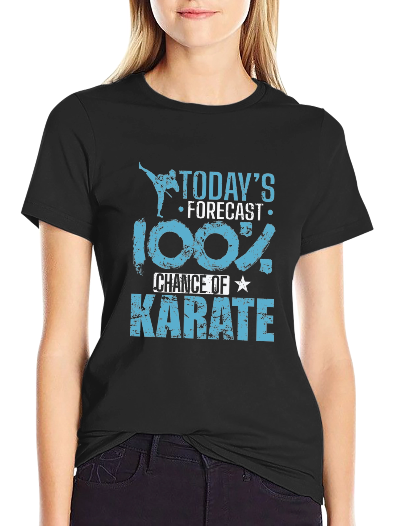 Karate Forecast Black Graphic T-Shirt