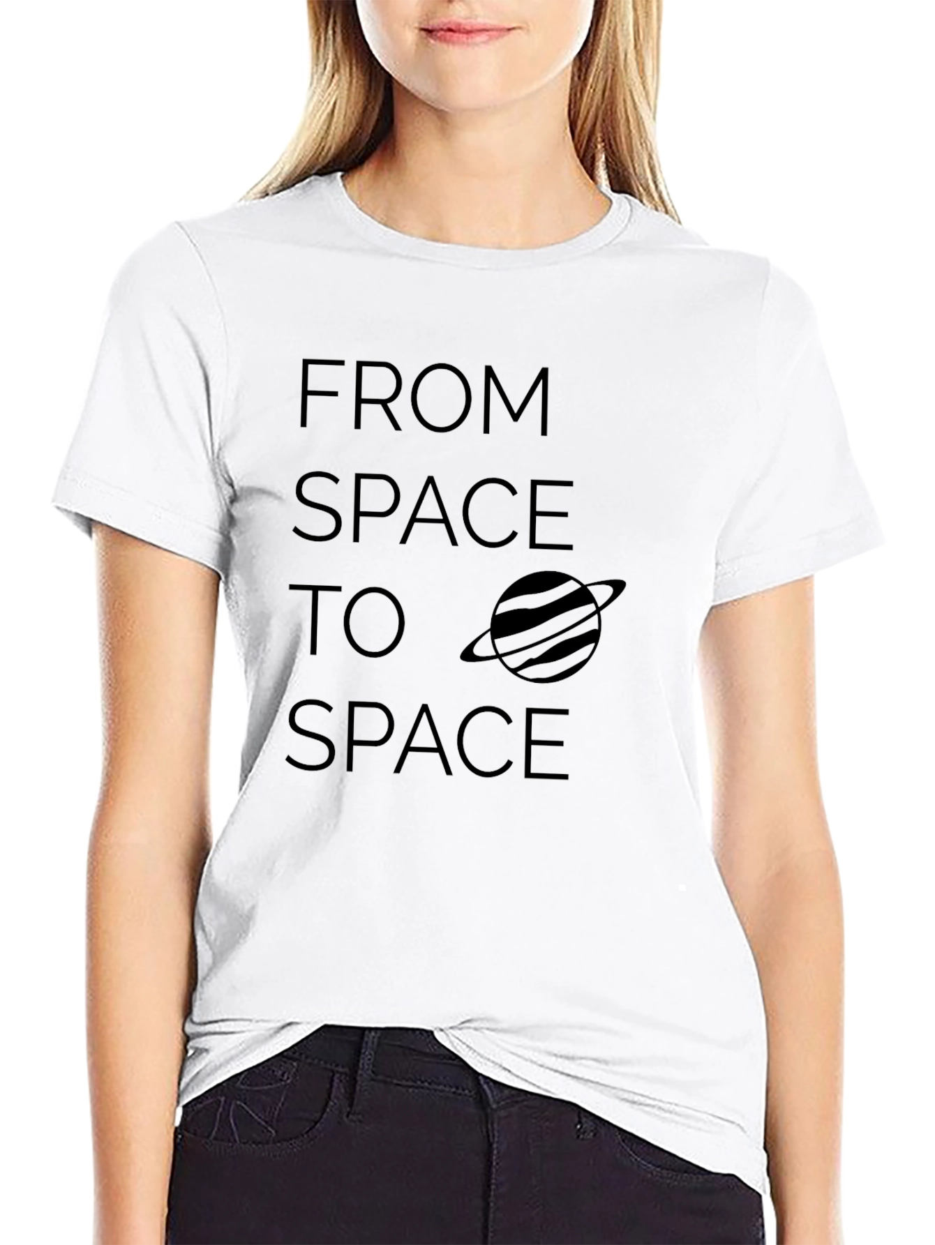 From Space to Space Black Graphic Tee
