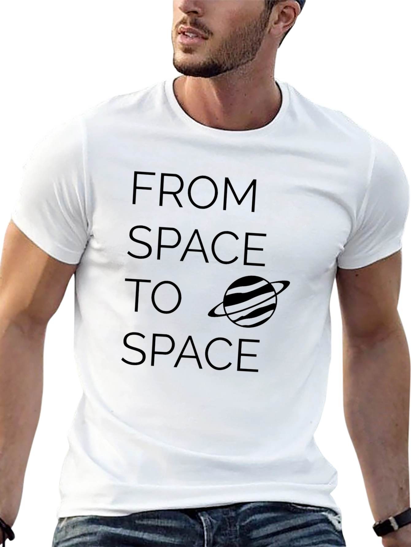 From Space to Space Black Graphic Tee
