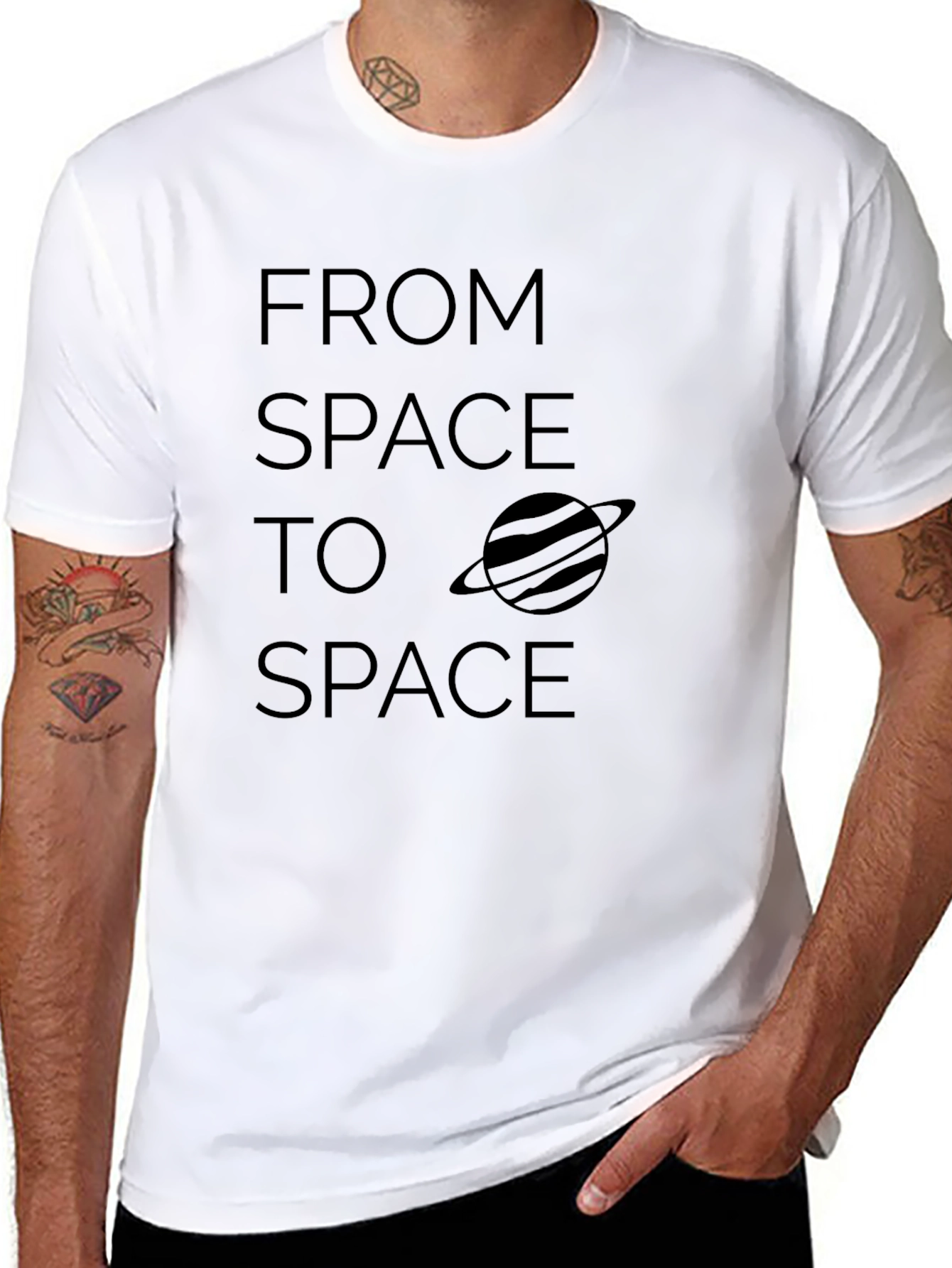 From Space to Space Black Graphic Tee