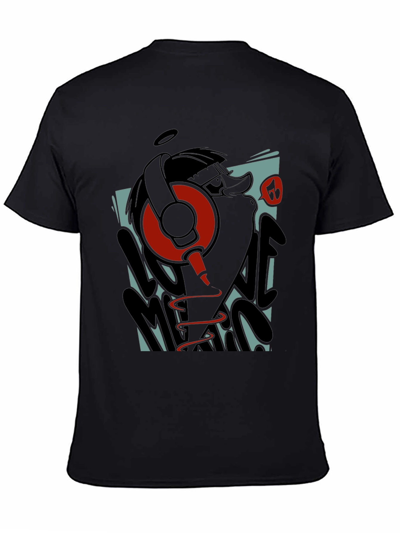 Cool Cartoon Duck DJ Graphic T-Shirt