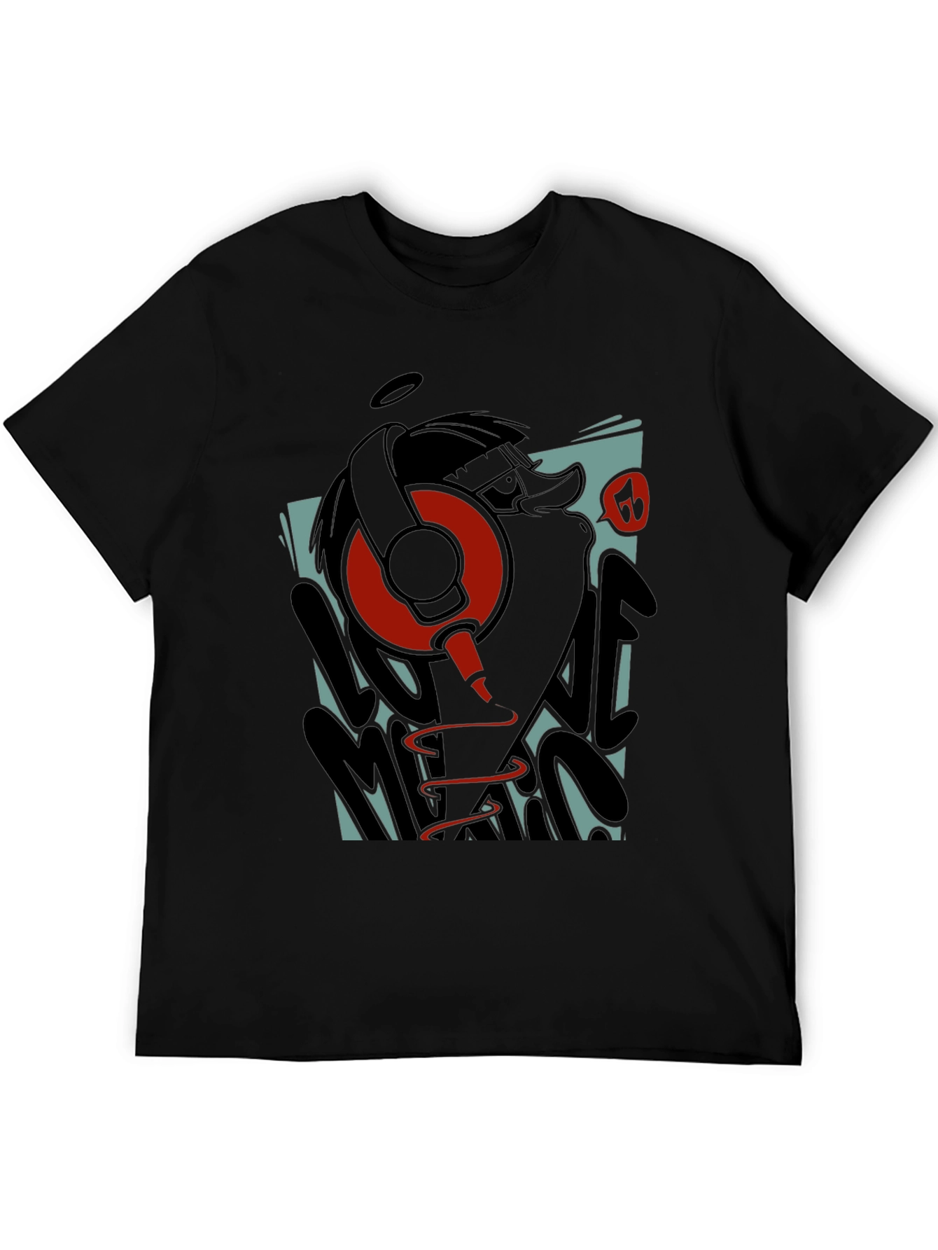 Cool Cartoon Duck DJ Graphic T-Shirt