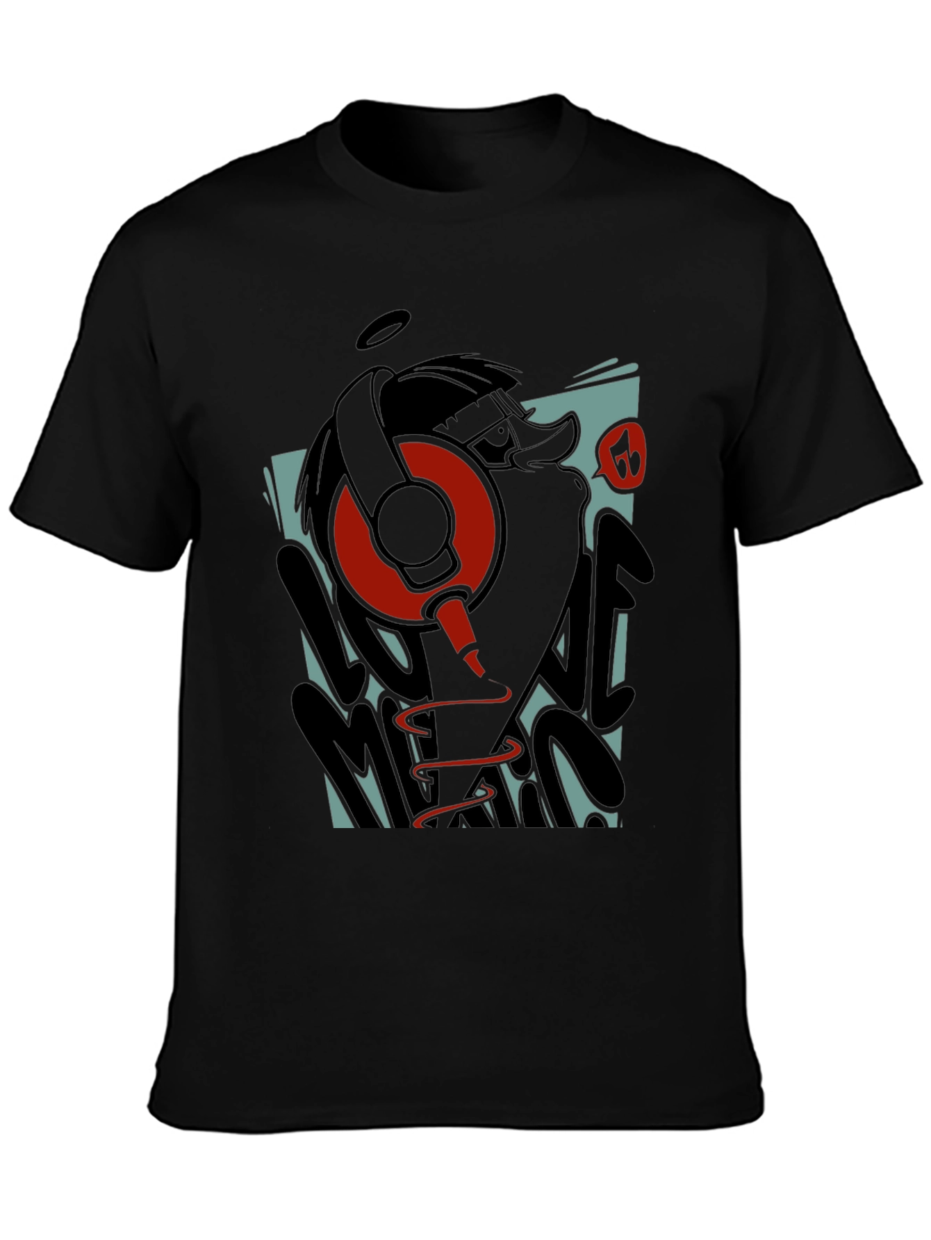 Cool Cartoon Duck DJ Graphic T-Shirt
