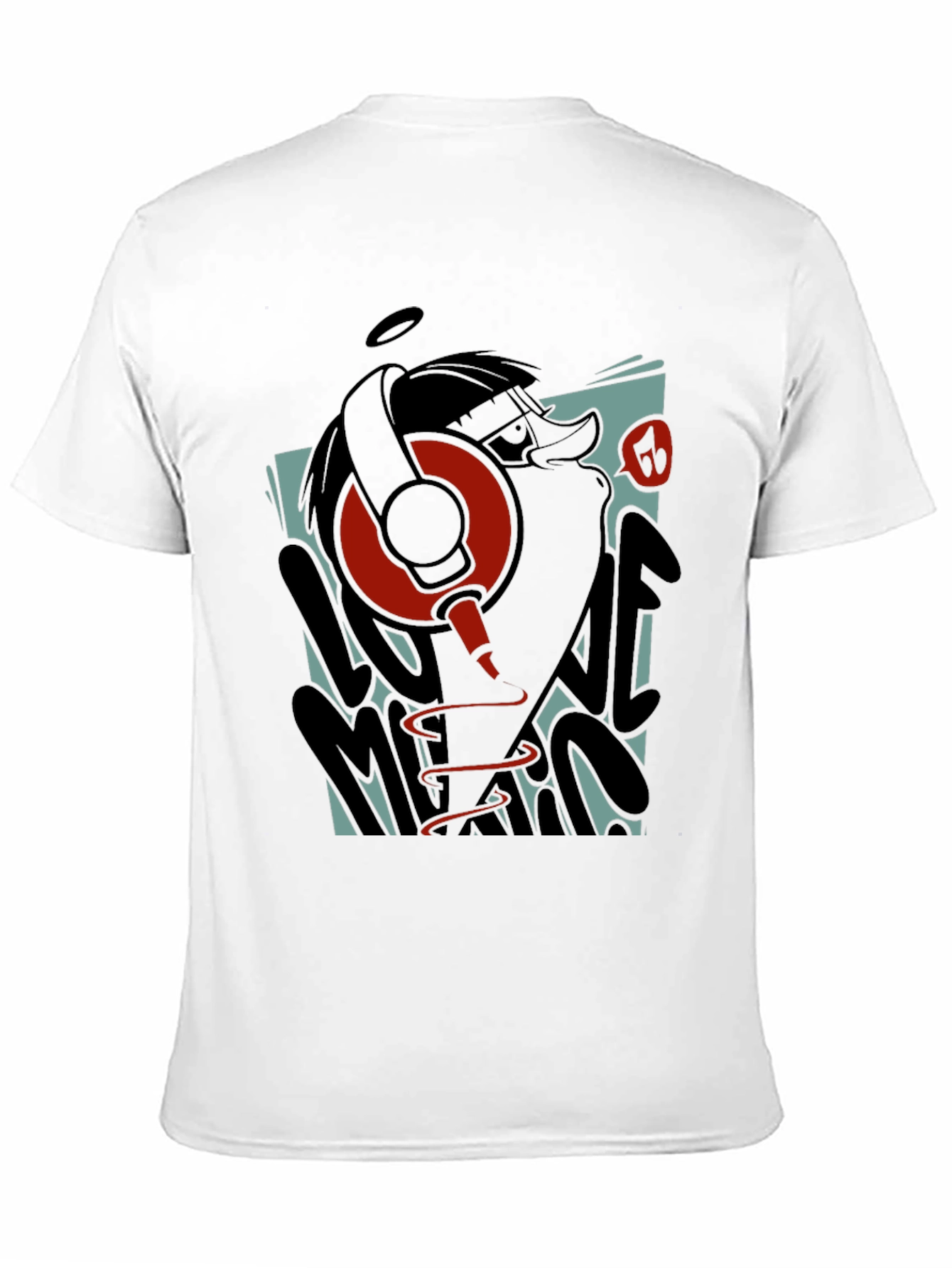 Cool Cartoon Duck DJ Graphic T-Shirt