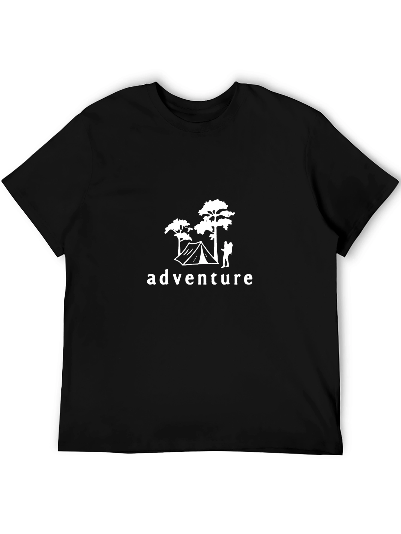 Adventure Graphic Tee - Black Cotton T-Shirt