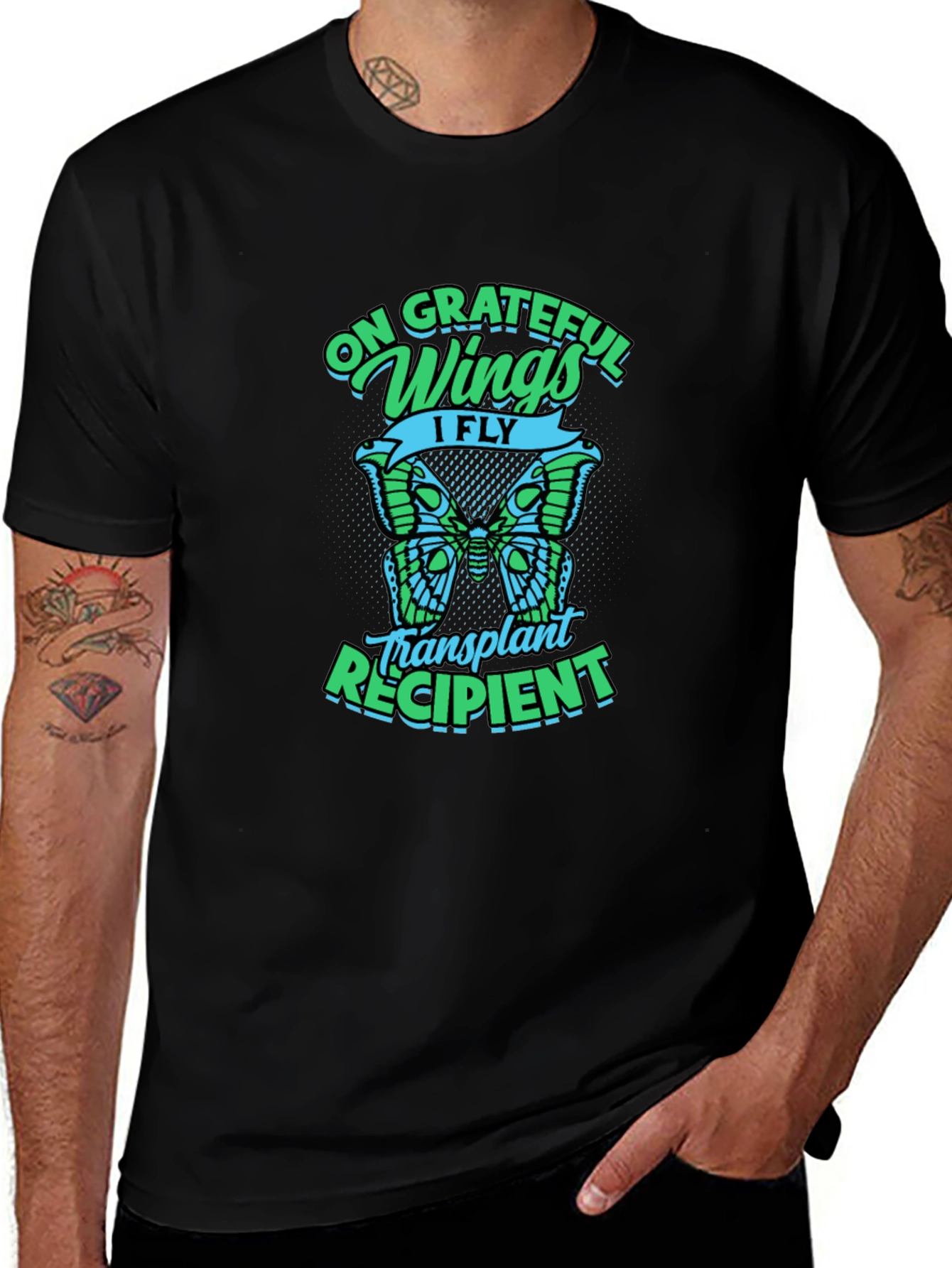 Grateful Wings Transplant Recipient Graphic T-Shirt