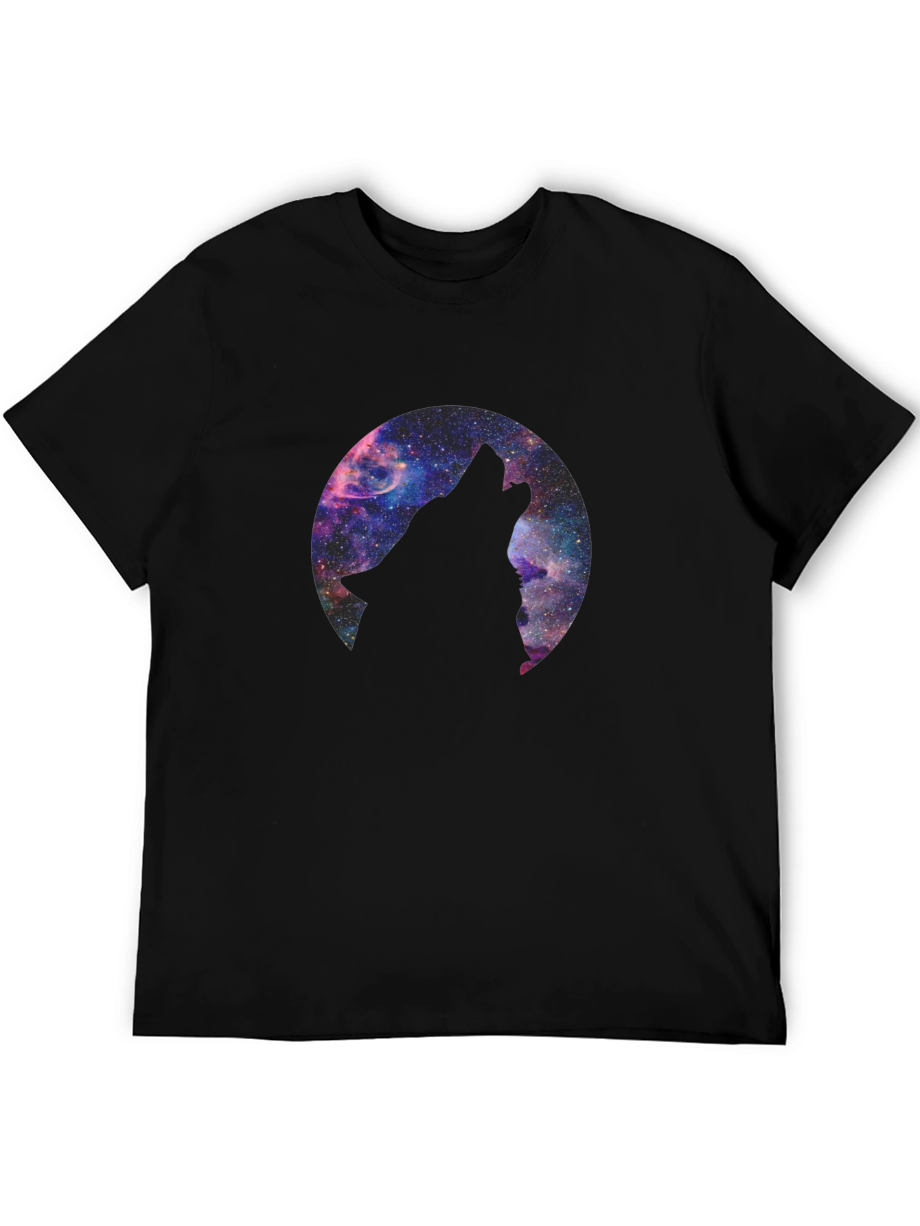 Cosmic Wolf T-Shirt - Black Graphic Tee