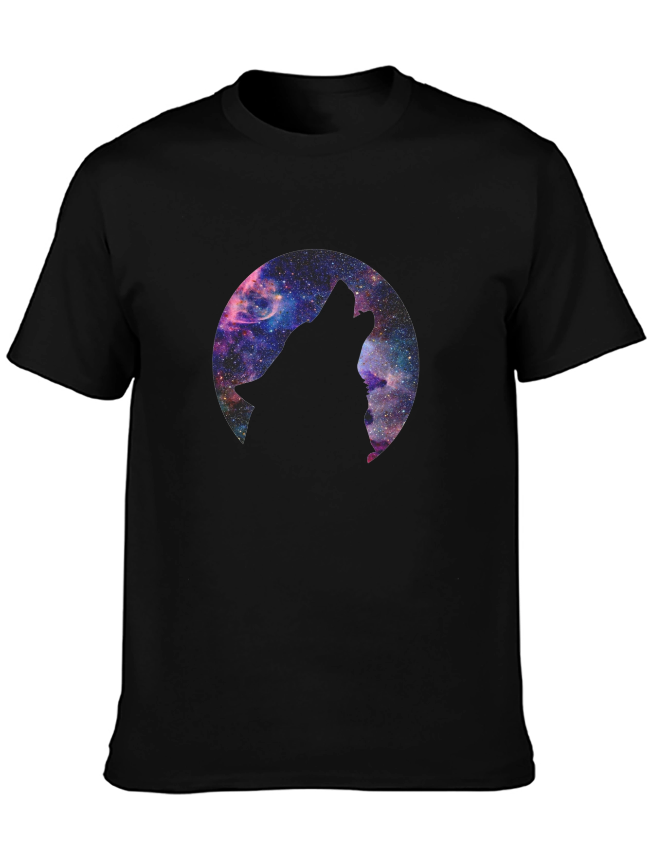 Cosmic Wolf T-Shirt - Black Graphic Tee