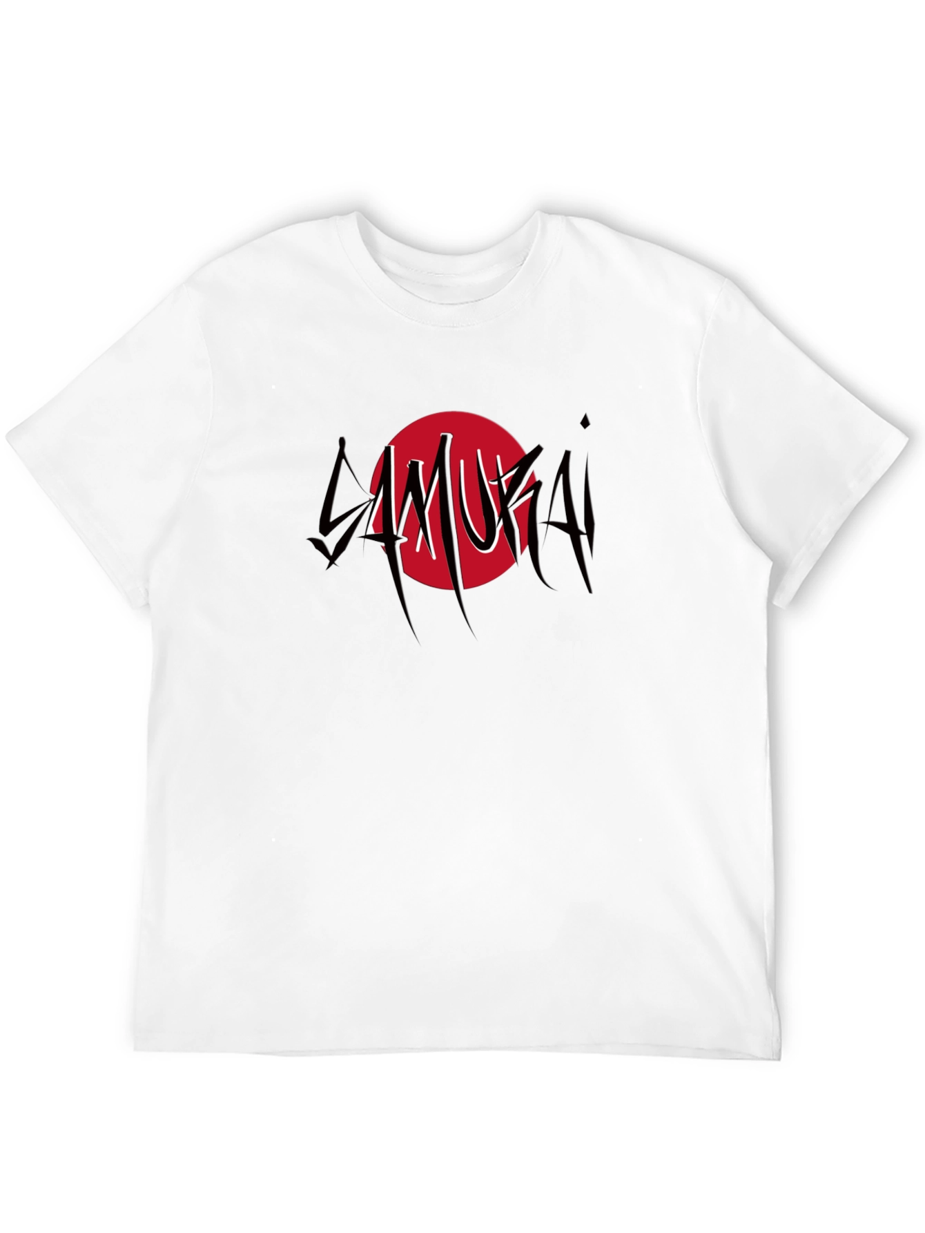 Samurai Graphic Print Black T-Shirt