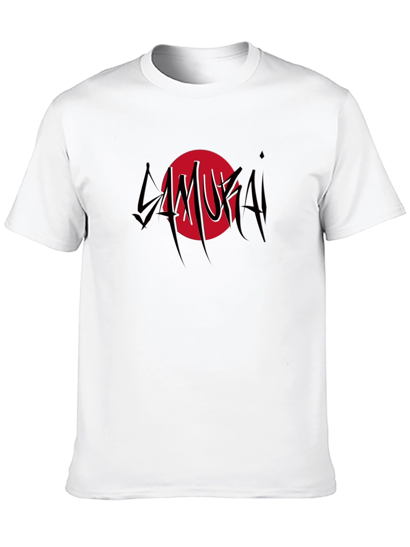 Samurai Graphic Print Black T-Shirt