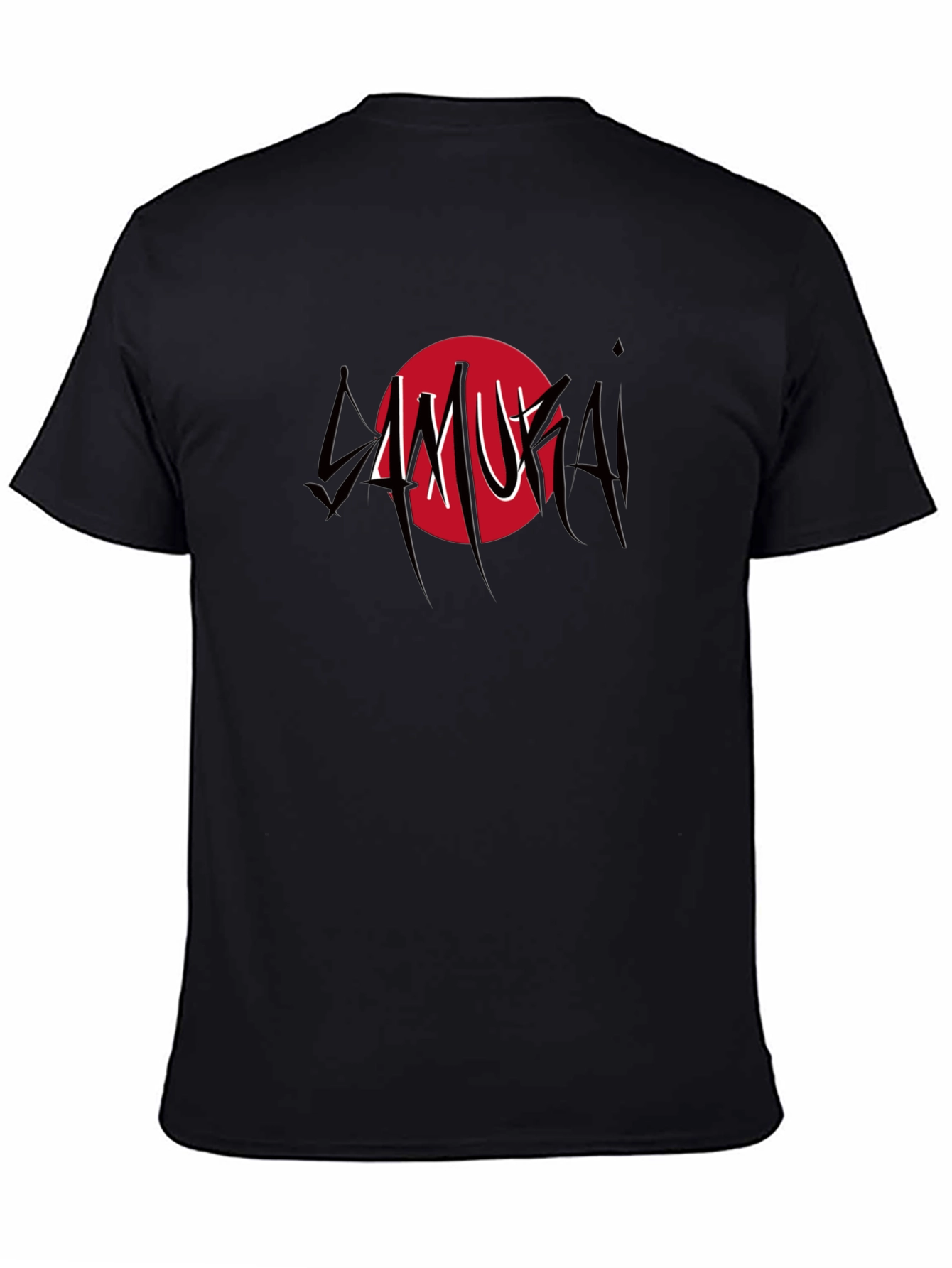Samurai Graphic Print Black T-Shirt